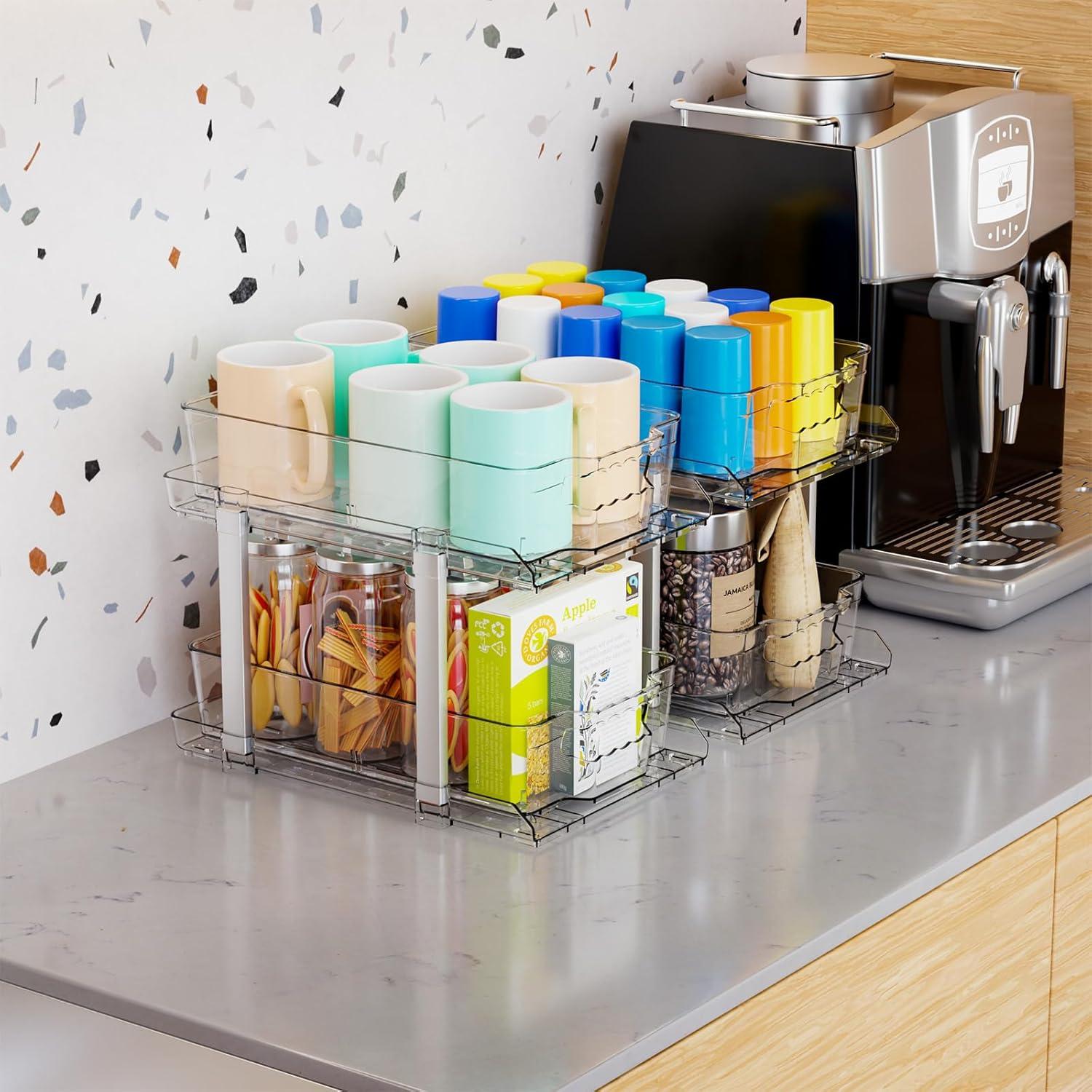 Organizador Bajo Fregadero Yieach 2 Niveles 24.9 cm Claro