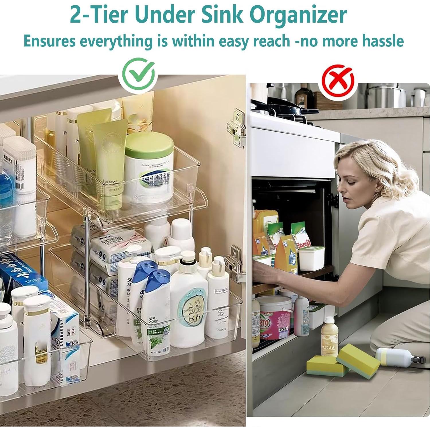 Organizadores Transparentes AITOPMART 2 Niveles 30x19 cm