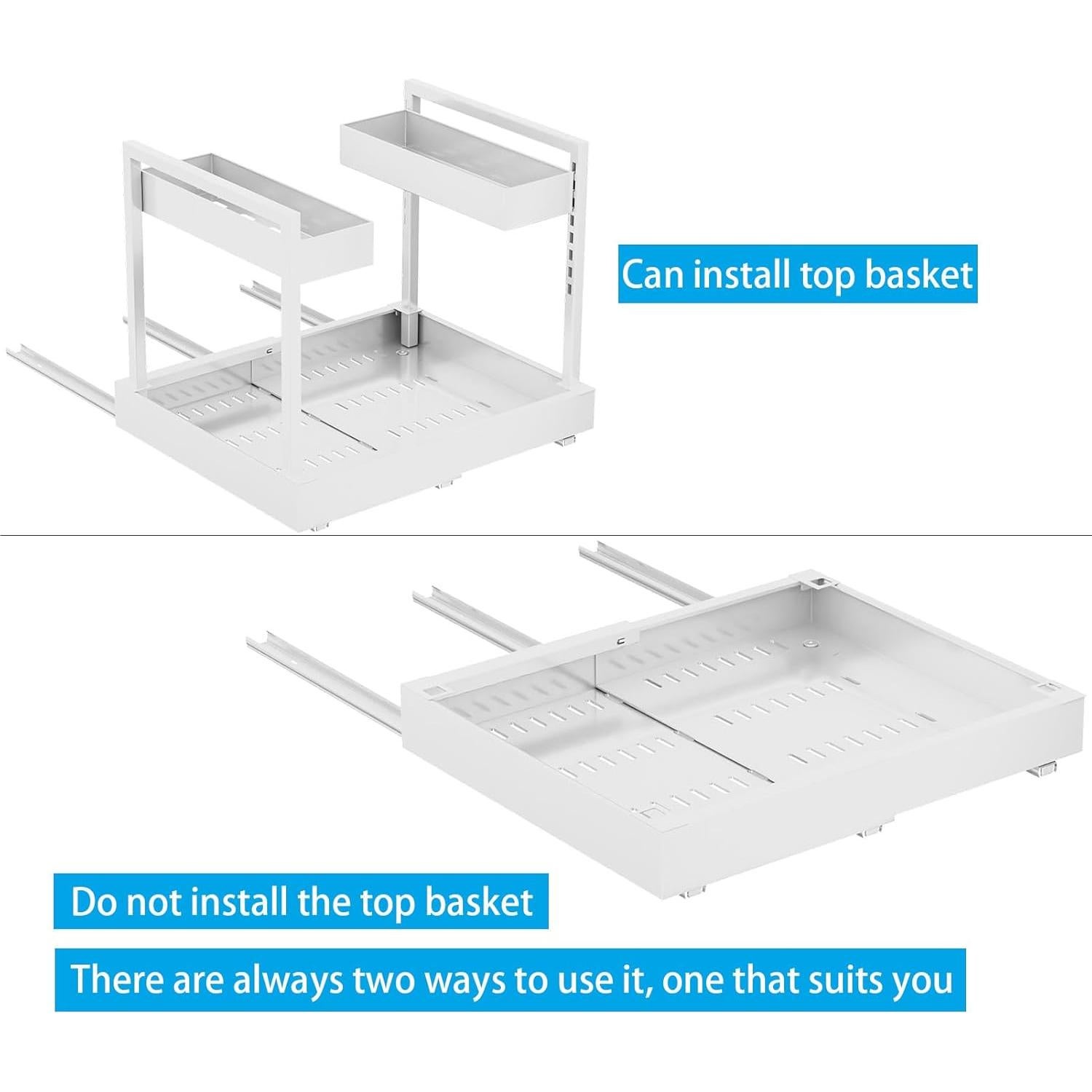 Organizador Ajustable Bajo Fregadero NEWMATIC Blanco 2 Niveles