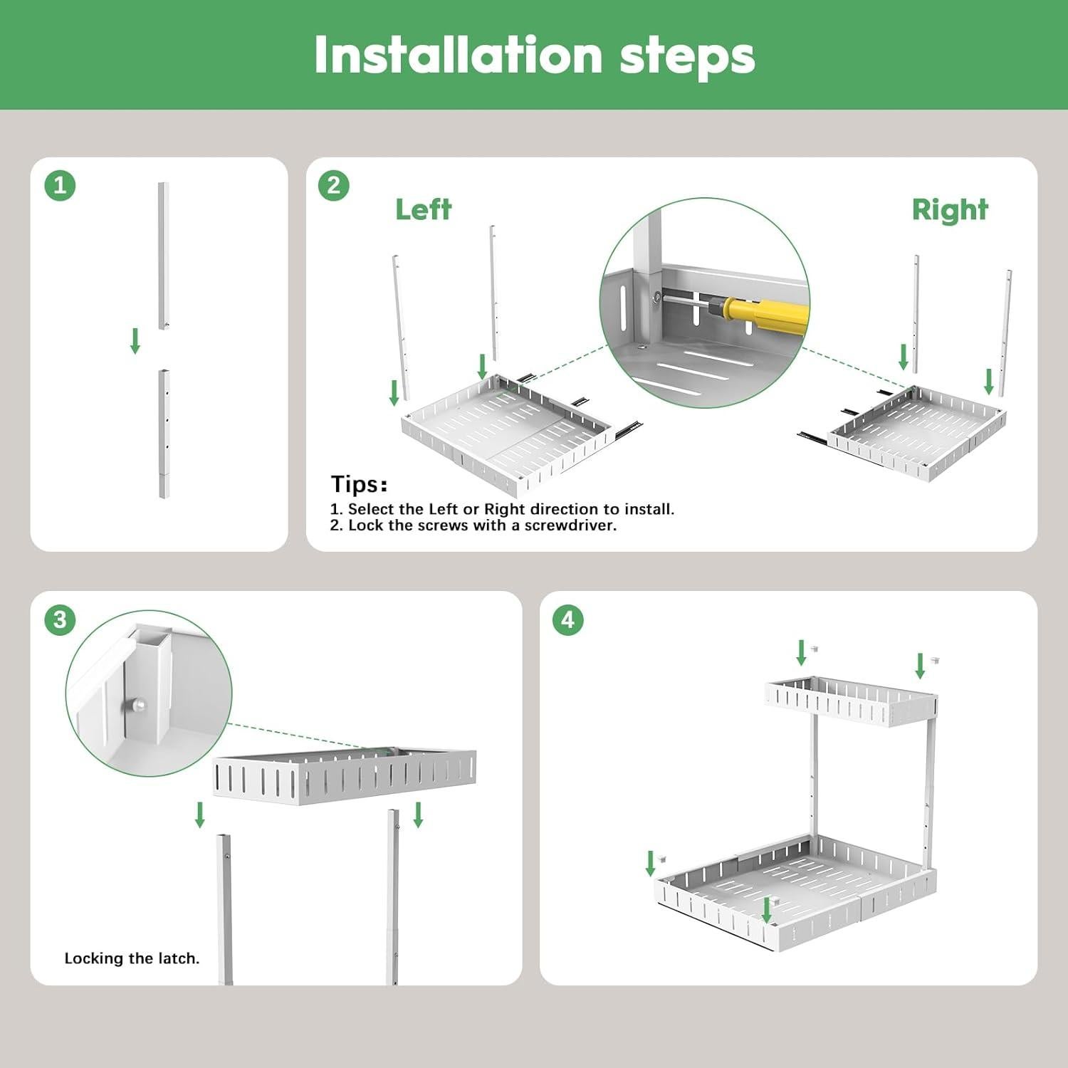 Organizador Bajo Fregadero REALINN 2 Niveles Ajustable Blanco