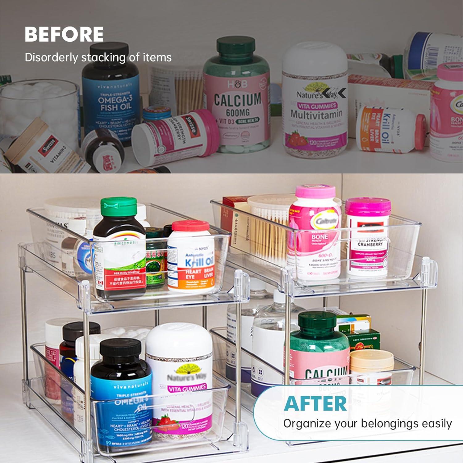 Organizadores de Baño Transparentes World-in-one 2 Niveles