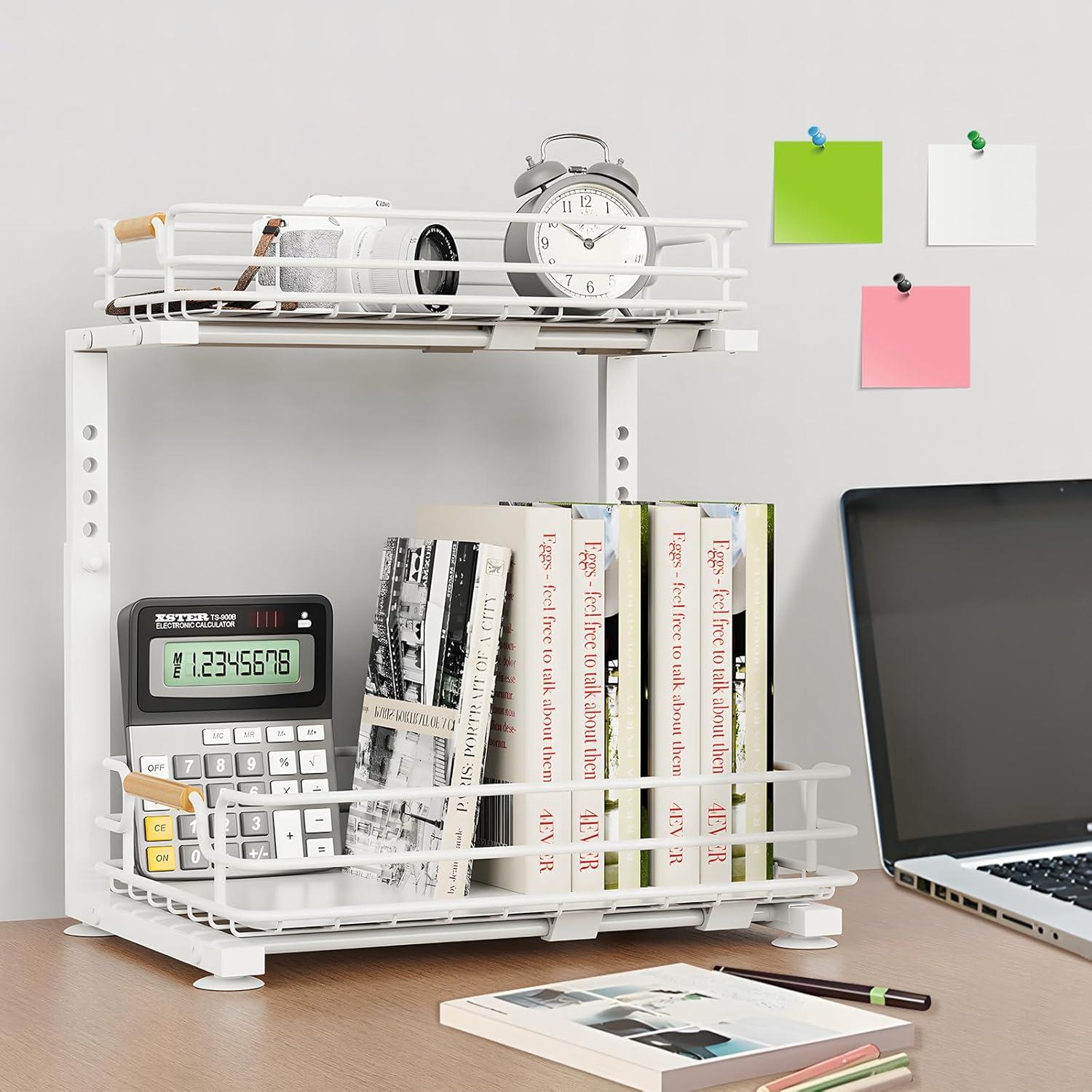 Organizador Bajo Fregadero JYPS 2 Niveles Ajustable Blanco