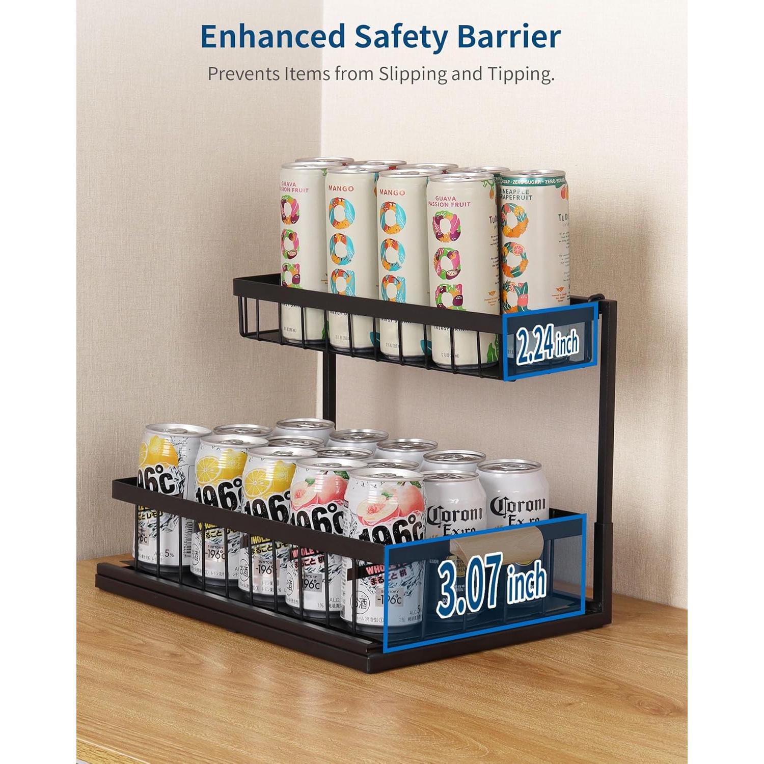 Organizador Bajo Fregadero Zyerch 2 Niveles Metal Negro