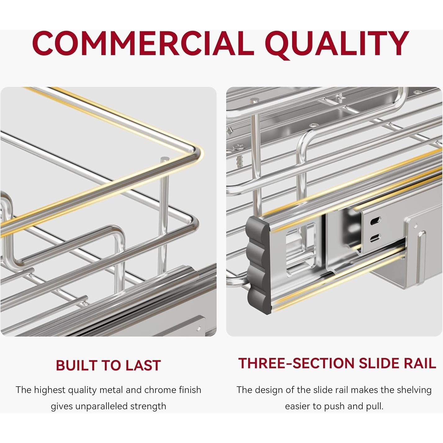 Organizador Bajo Fregadero STORKING 2 Niveles Cromo 40.6 cm