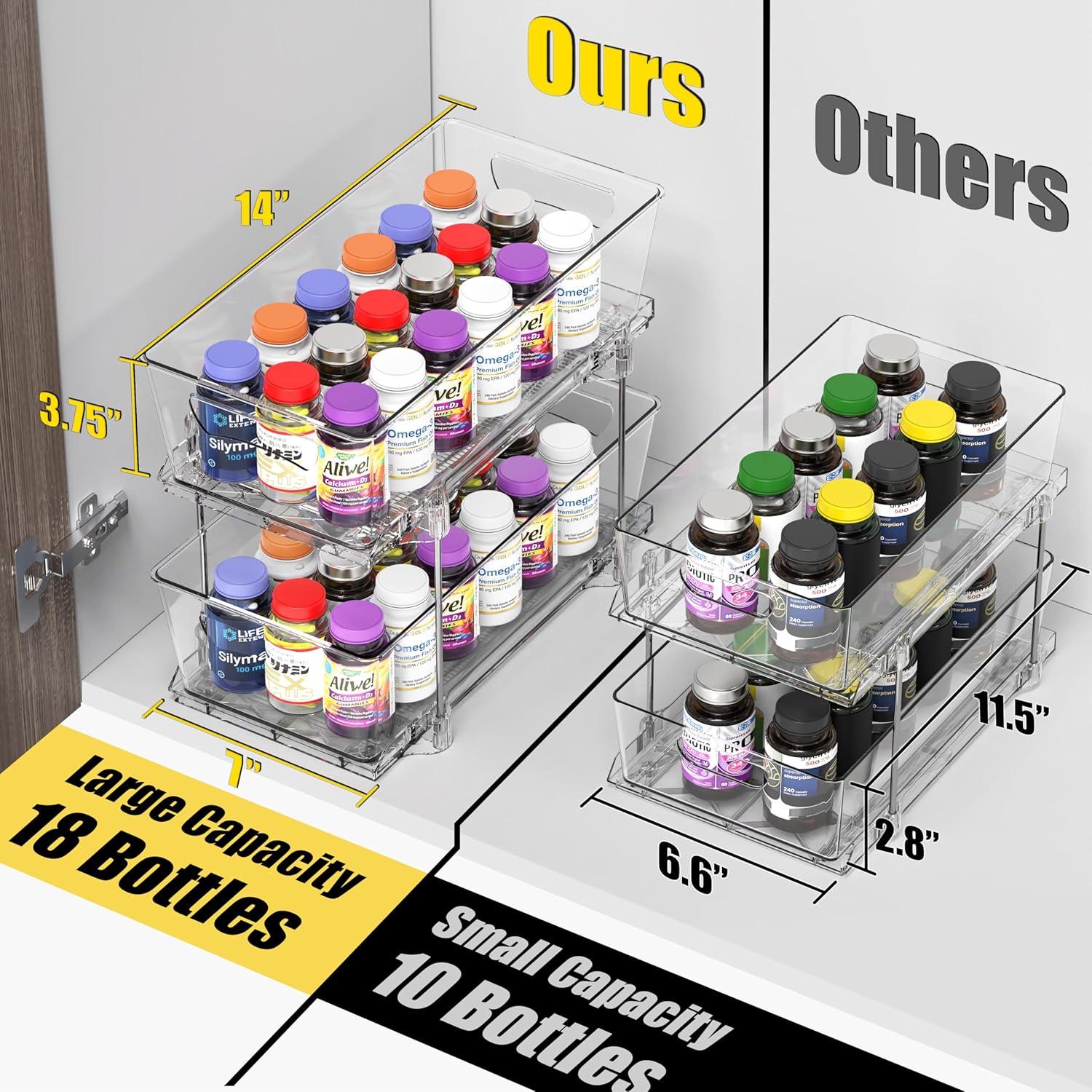 Organizador de Cajones 2 Niveles Simple Houseware Transparente