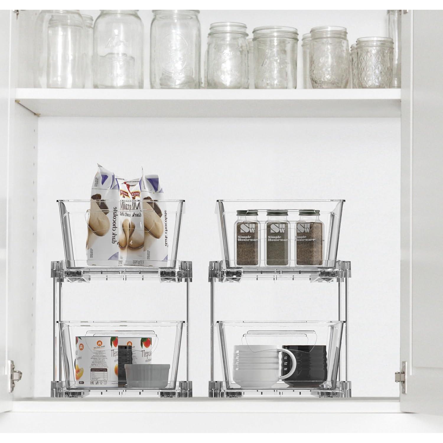 Organizador de Cajones 2 Niveles Simple Houseware Transparente