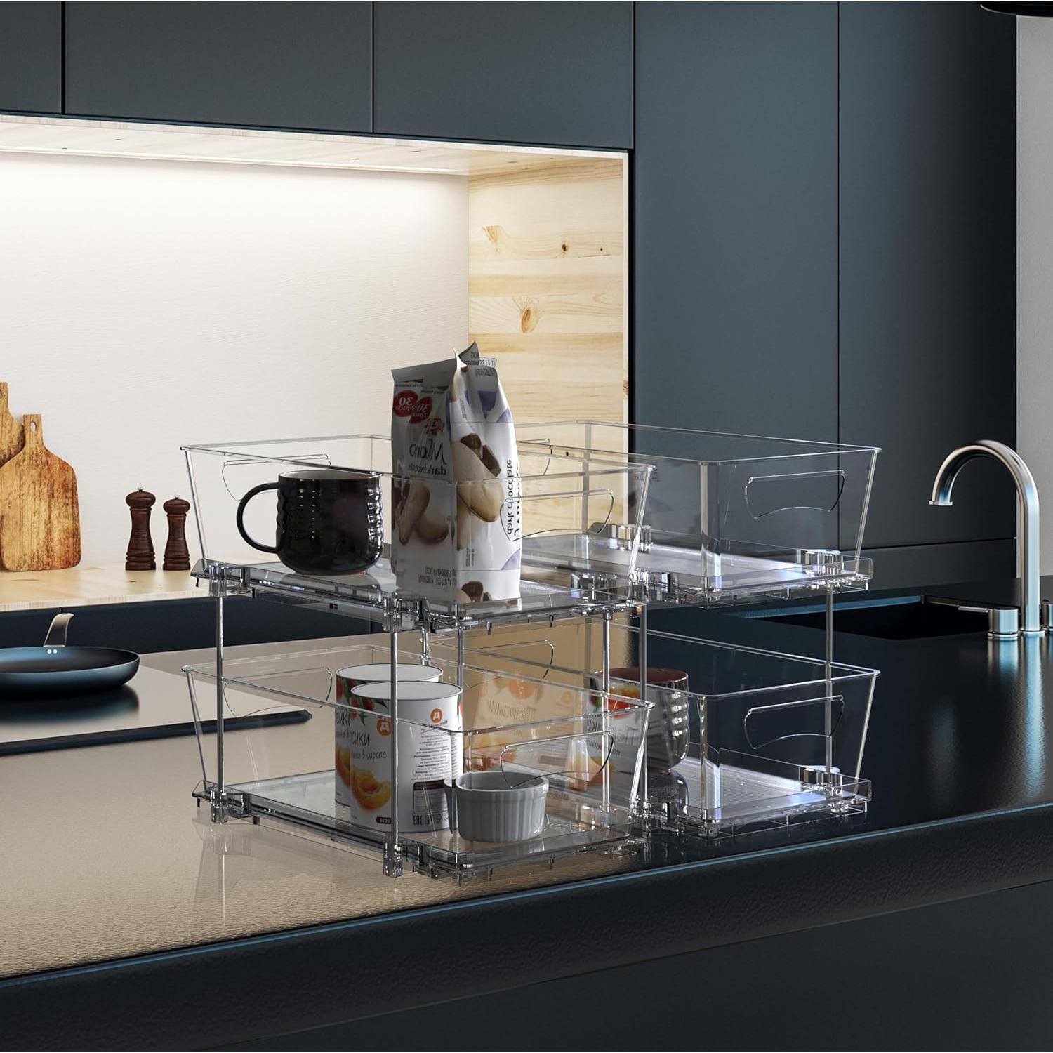 Organizador de Cajones 2 Niveles Simple Houseware Transparente