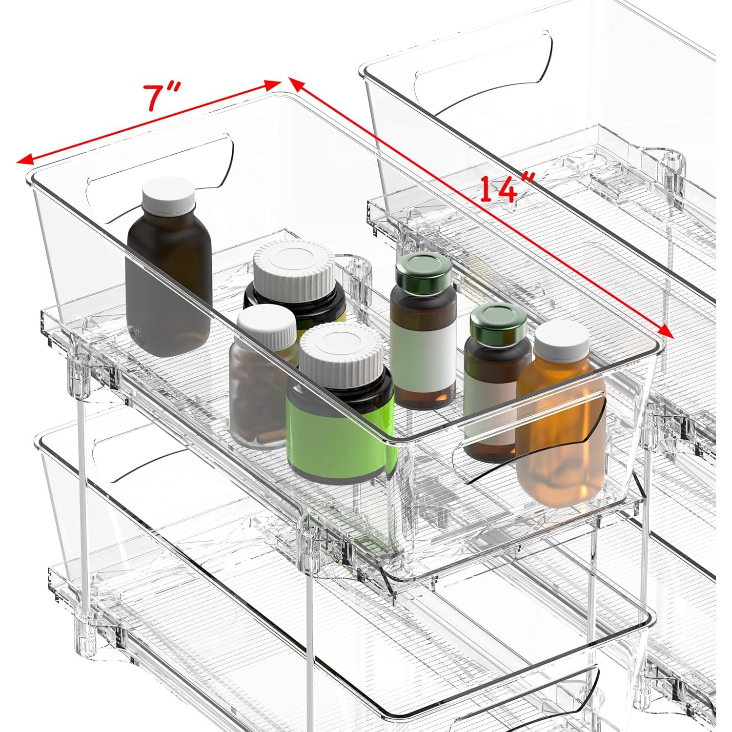 Organizador de Cajones 2 Niveles Simple Houseware Transparente