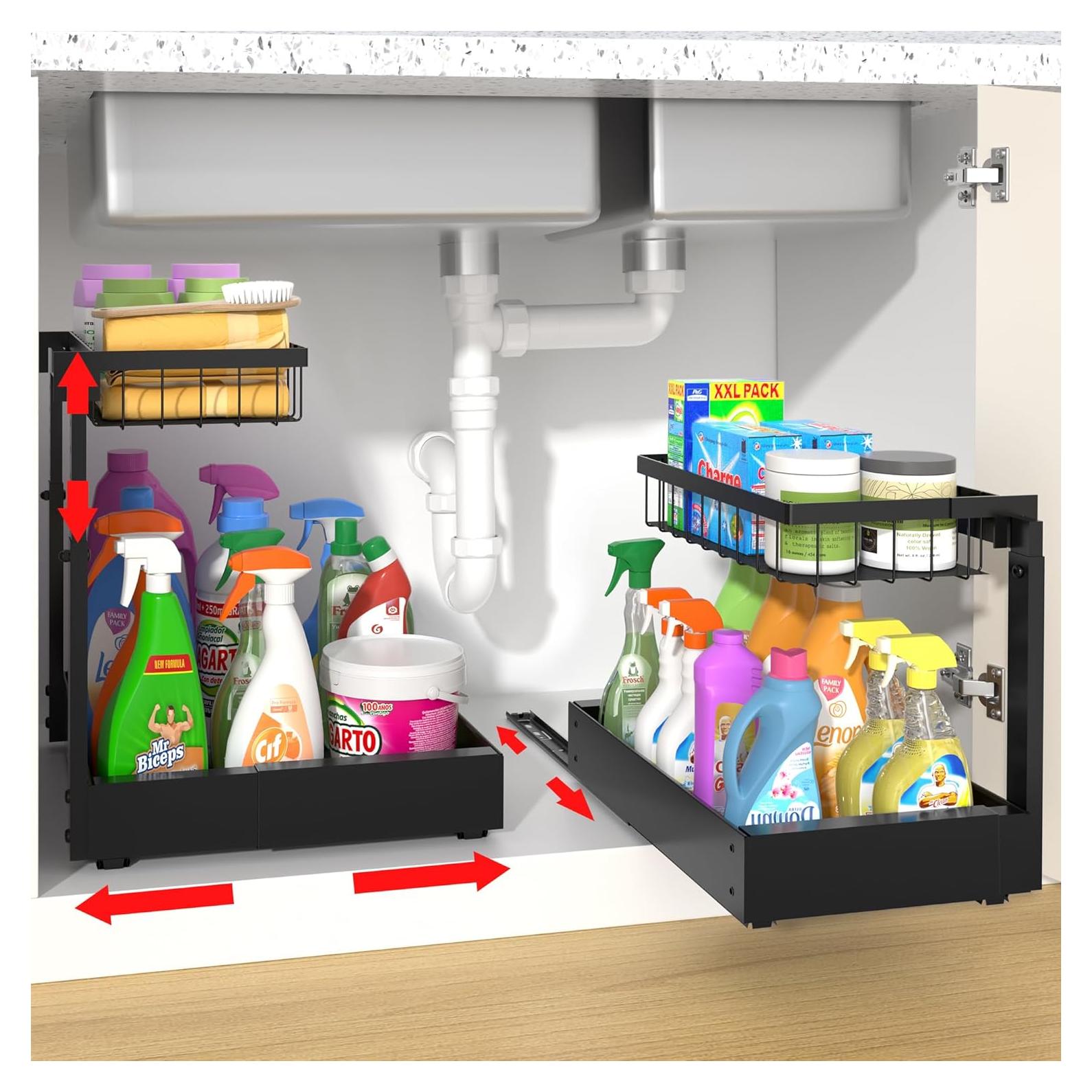 Organizador Ajustable CAWIU para Debajo del Fregadero - 2 Niveles