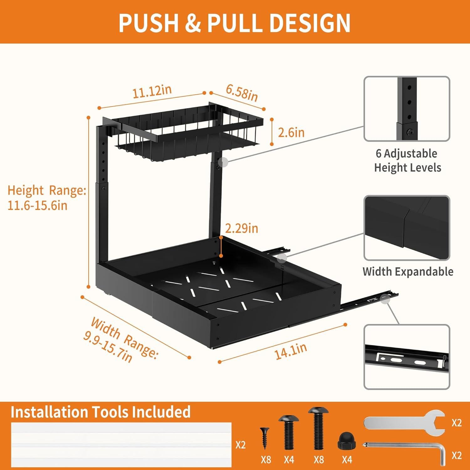 Organizador Ajustable CAWIU para Debajo del Fregadero - 2 Niveles