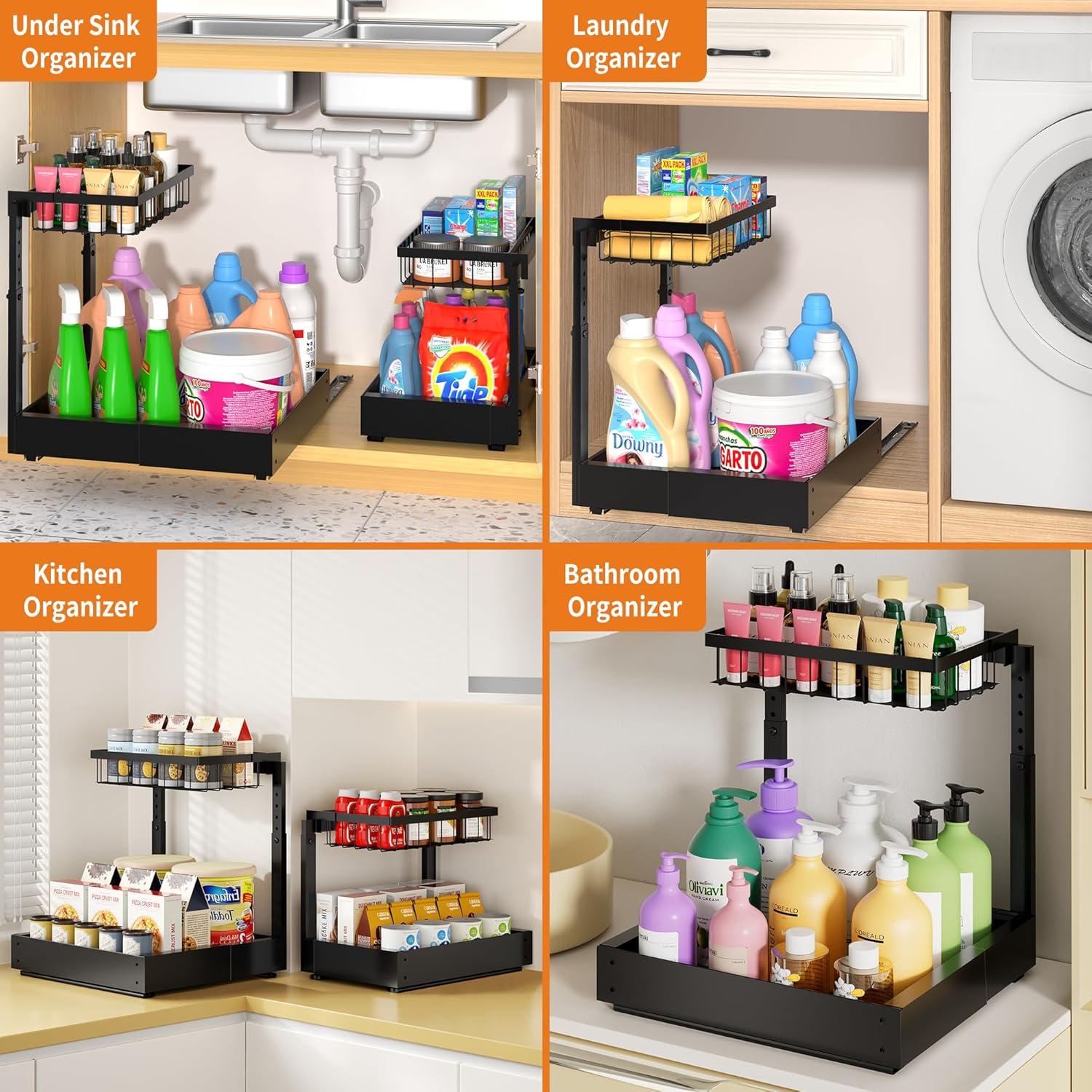 Organizador Ajustable CAWIU para Debajo del Fregadero - 2 Niveles