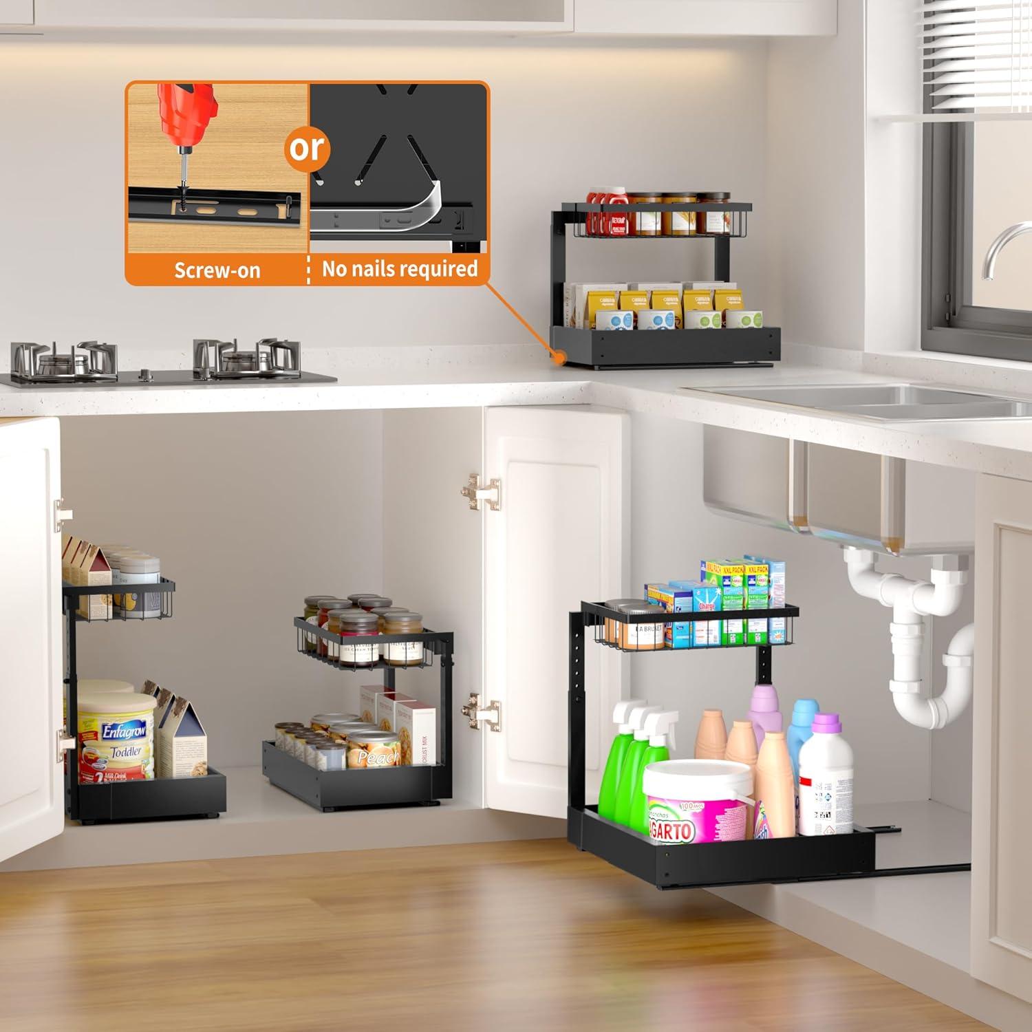 Organizador Ajustable CAWIU para Debajo del Fregadero - 2 Niveles