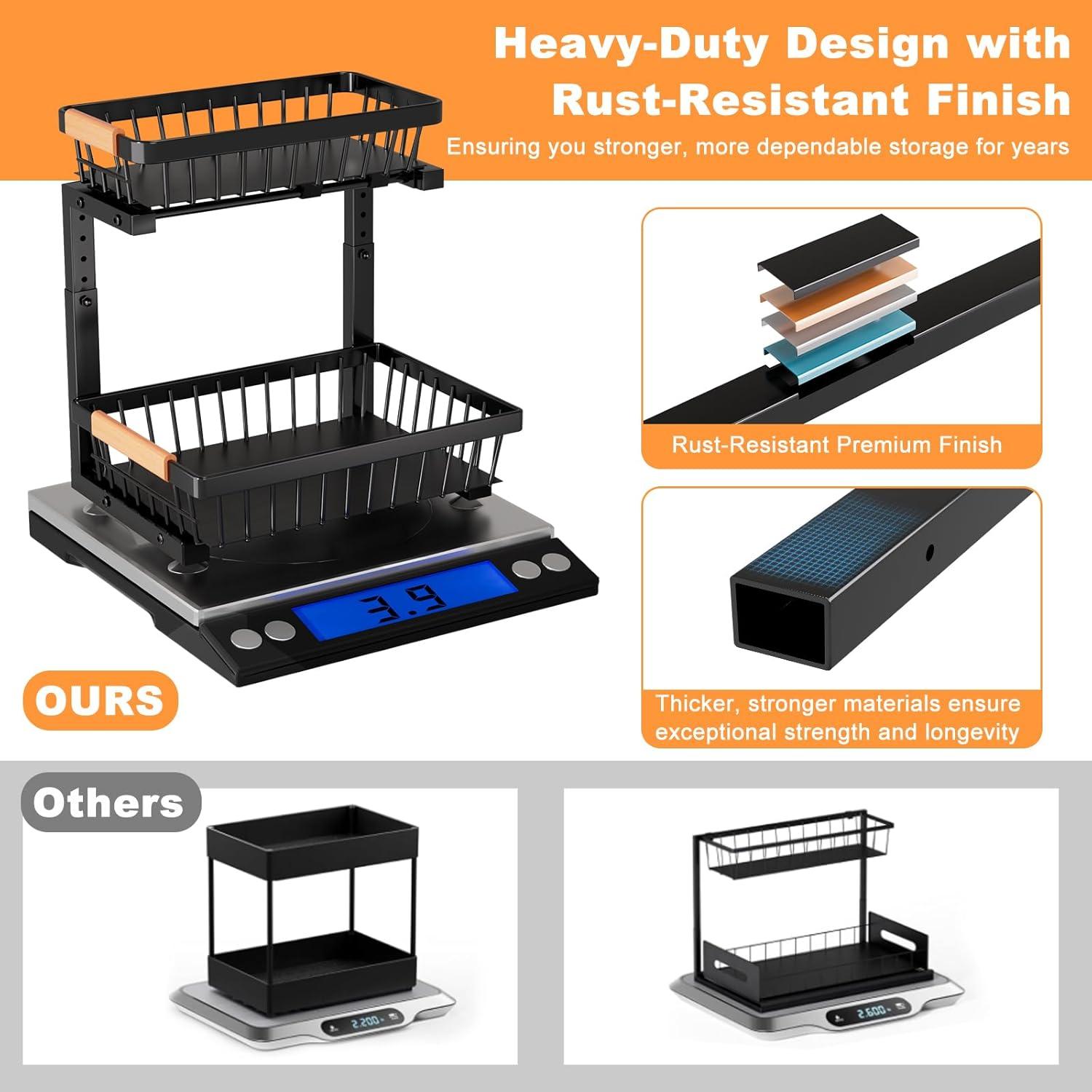 Organizador Bajo Fregadero FAMIDGE 2 Niveles Ajustable Negro