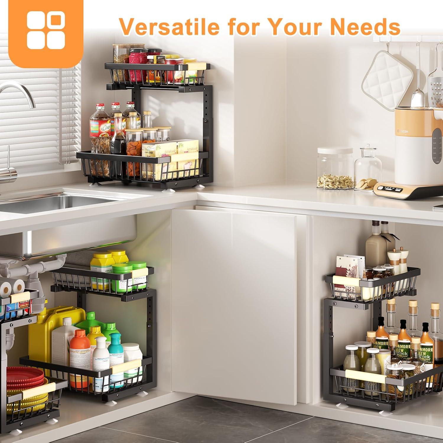 Organizador Bajo Fregadero FAMIDGE 2 Niveles Ajustable Negro