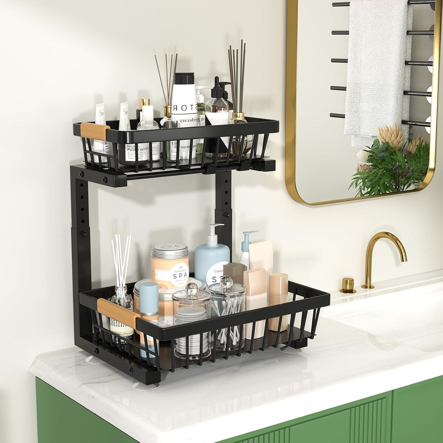 Organizador Bajo Fregadero FAMIDGE 2 Niveles Ajustable Negro