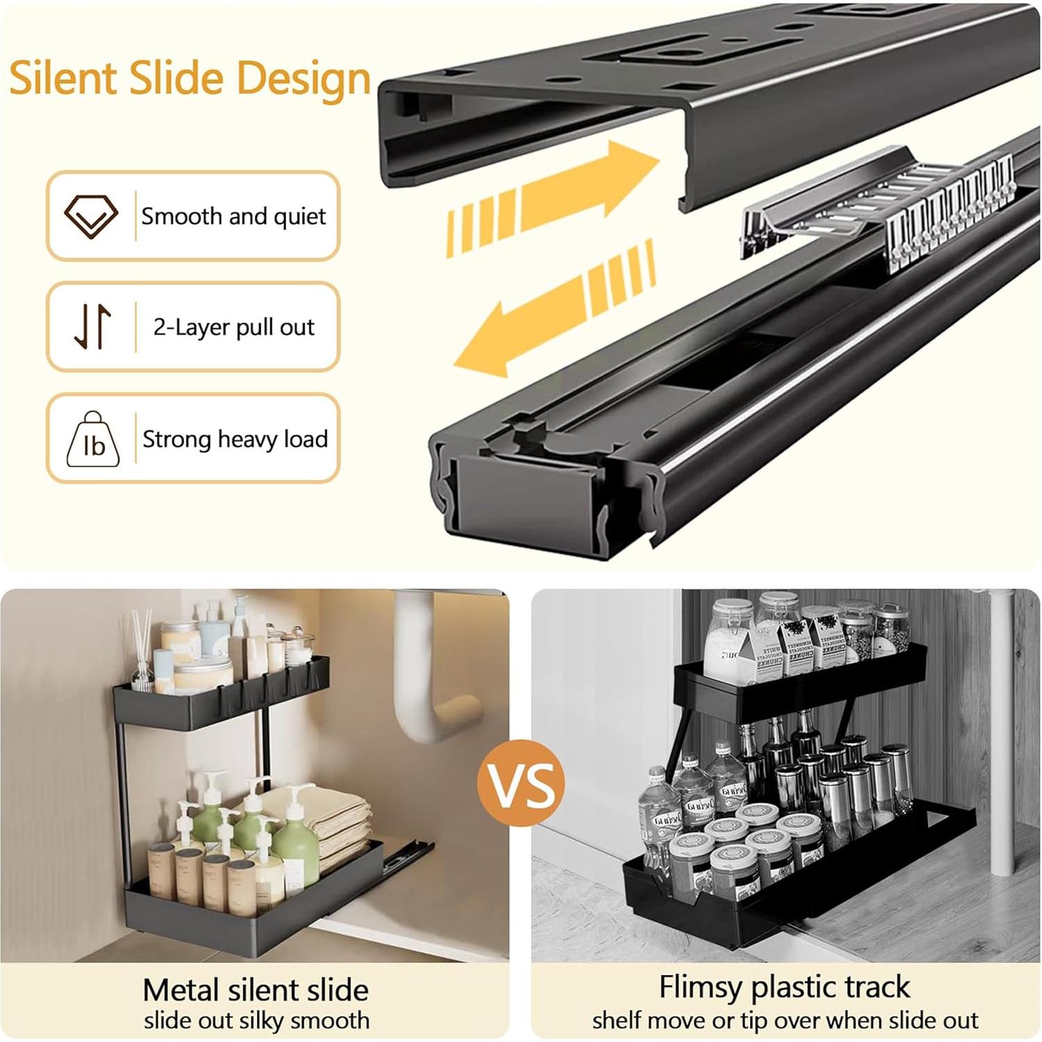 Organizador Bajo Fregadero Creahaus 2 Niveles 2 Pack Metal