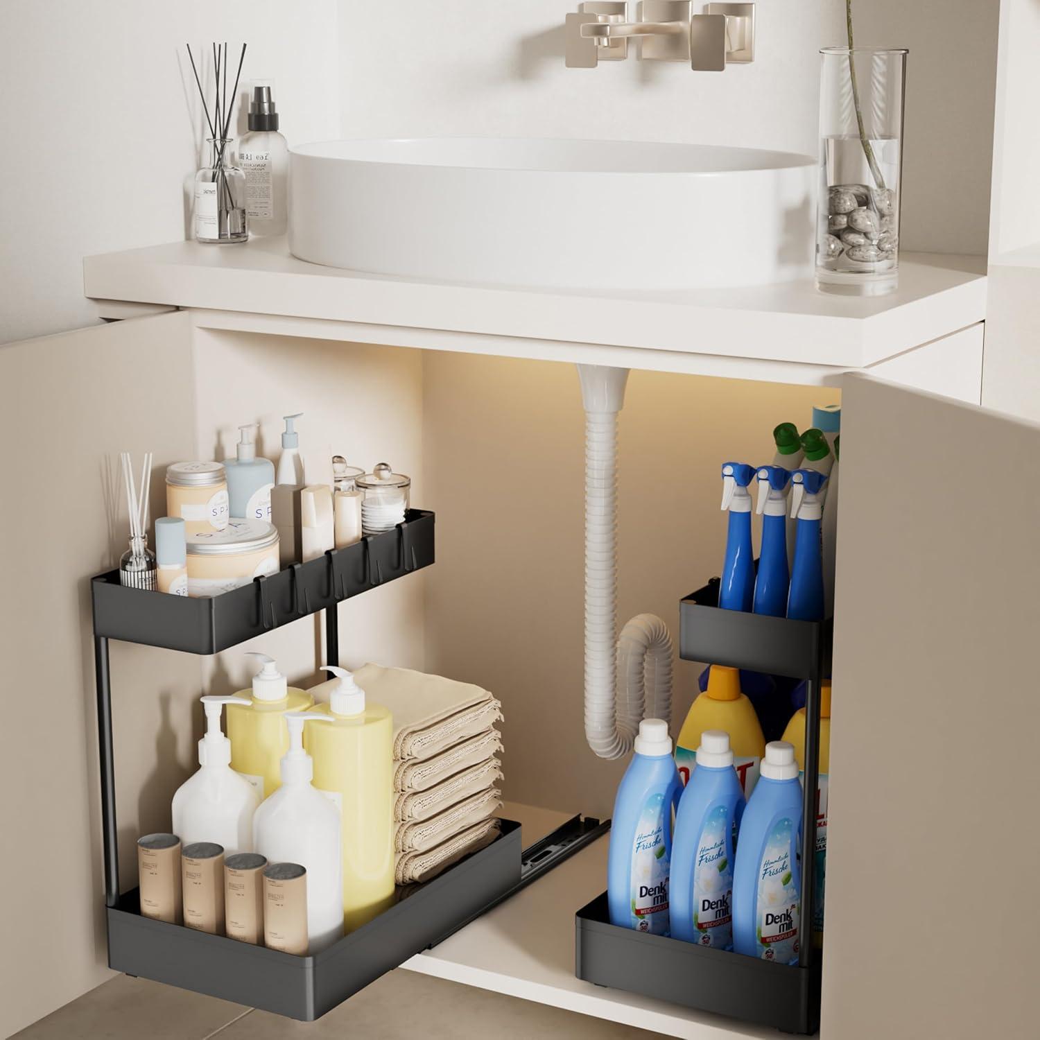 Organizador Bajo Fregadero Creahaus 2 Niveles 2 Pack Metal