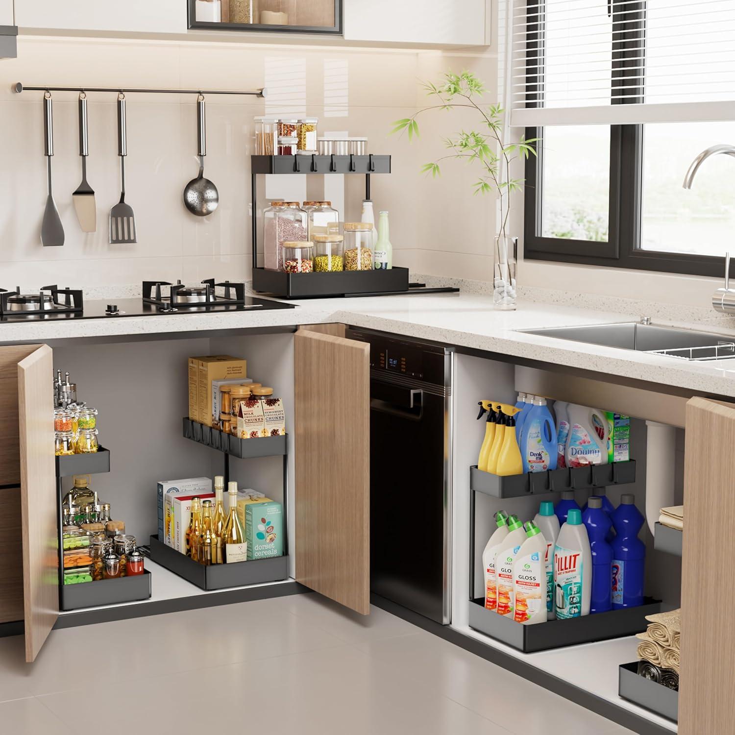 Organizador Bajo Fregadero Creahaus 2 Niveles 2 Pack Metal