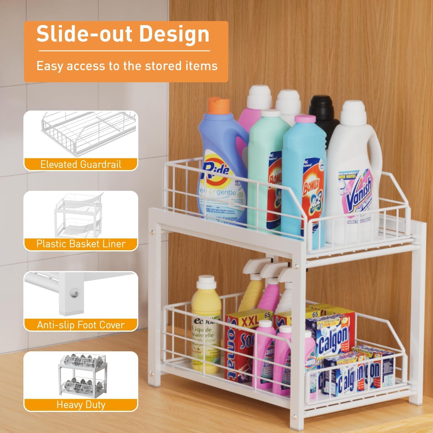 Organizador Deslizante de Cajones Lxmons Blanco 2 Niveles