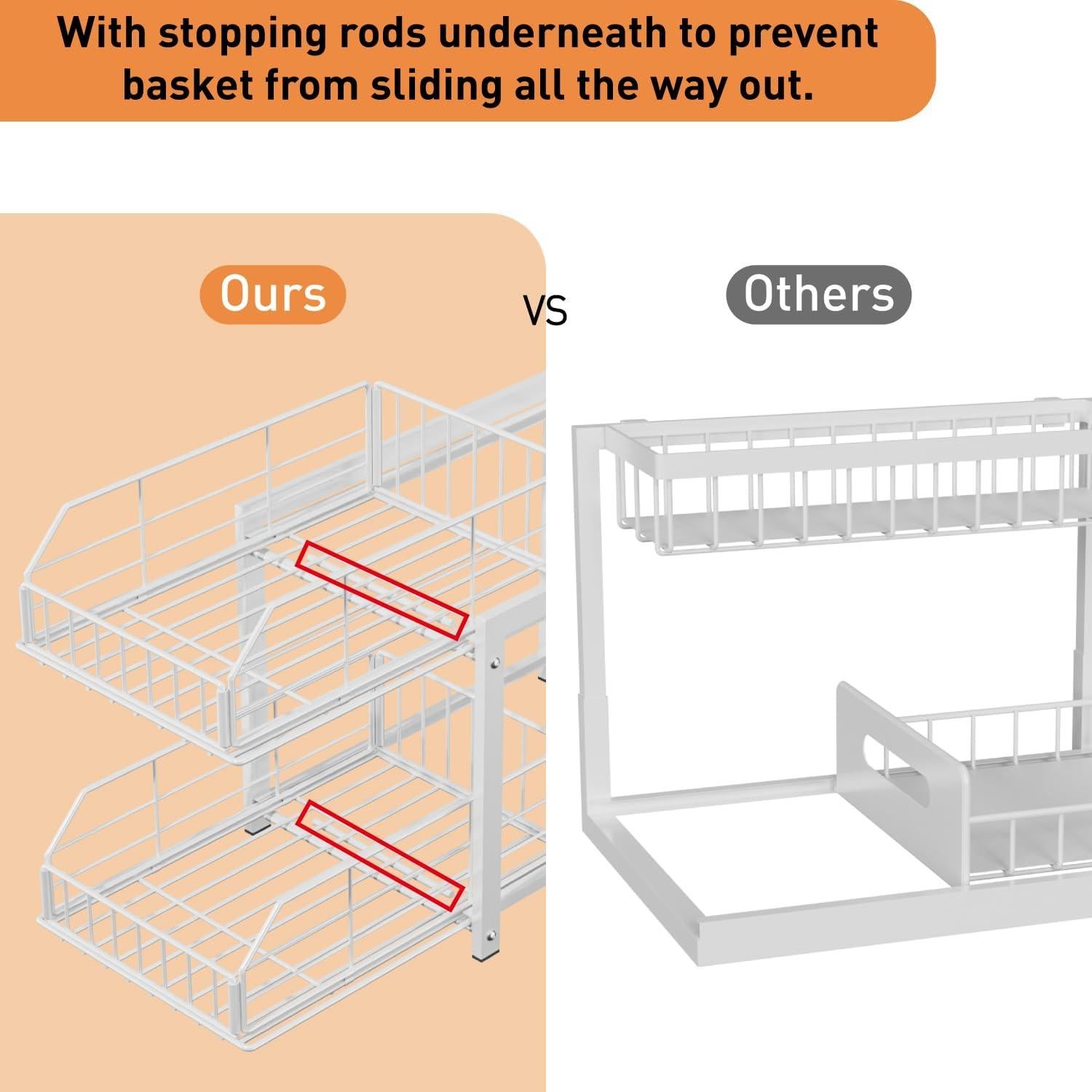 Organizador Deslizante de Cajones Lxmons Blanco 2 Niveles