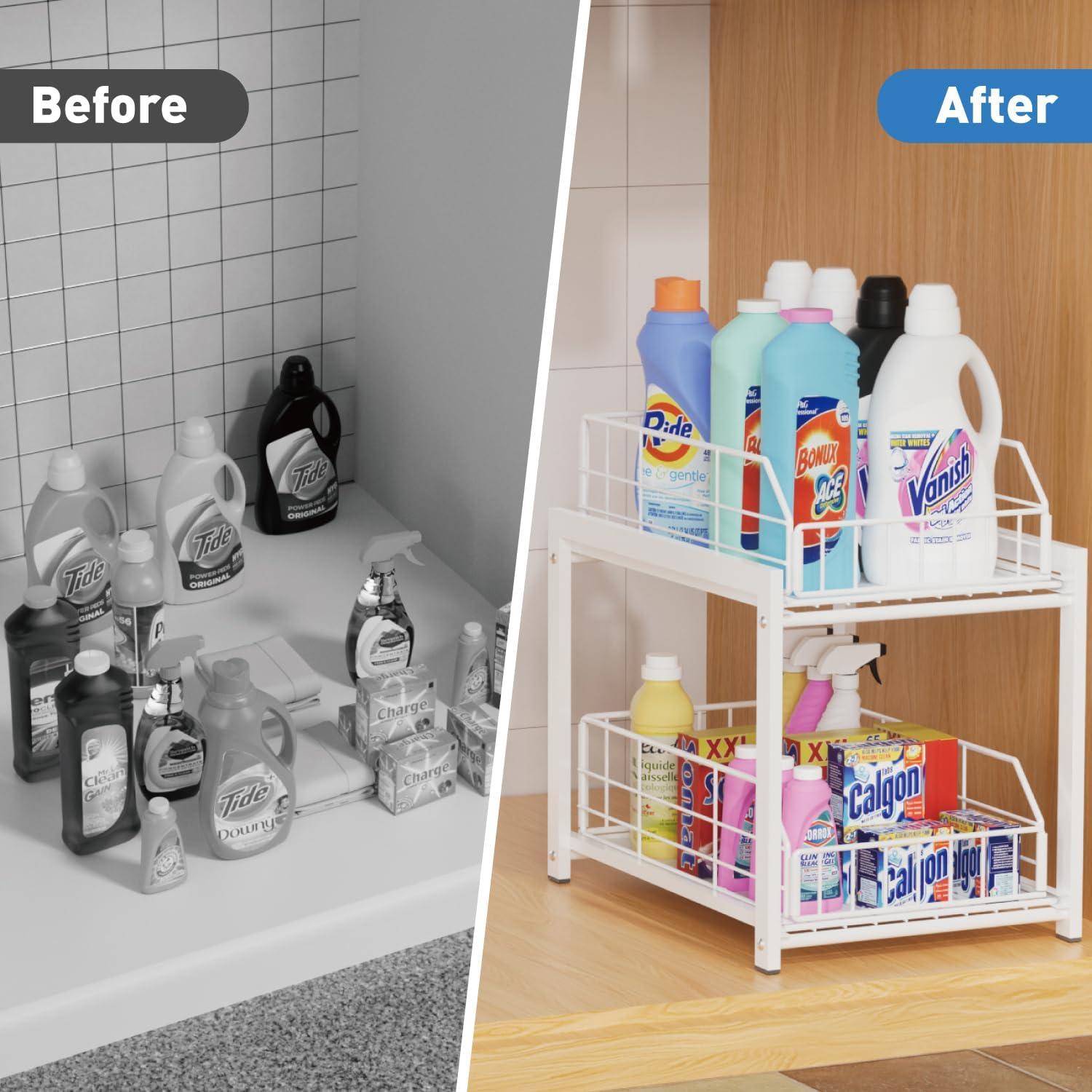 Organizador Deslizante de Cajones Lxmons Blanco 2 Niveles