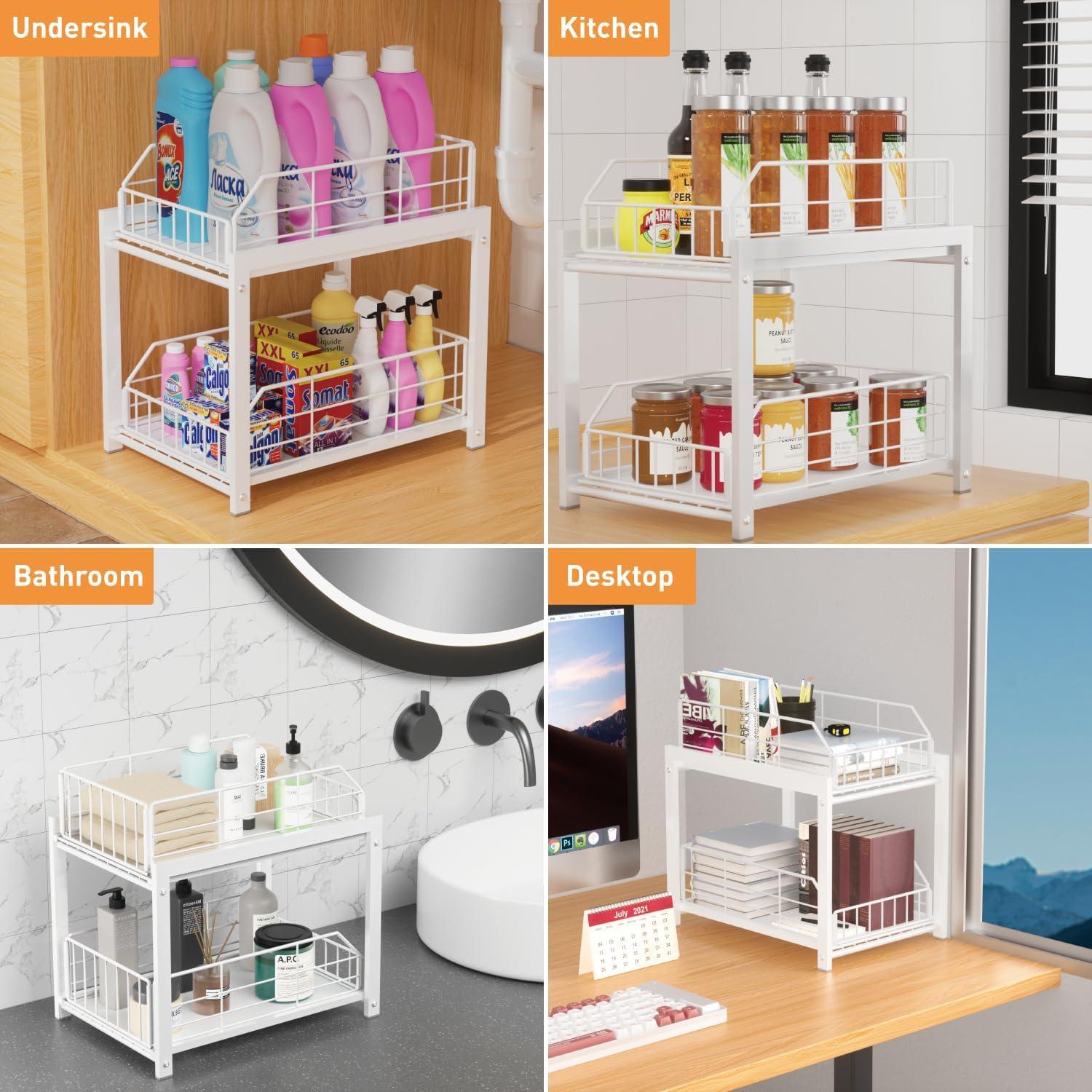 Organizador Deslizante de Cajones Lxmons Blanco 2 Niveles