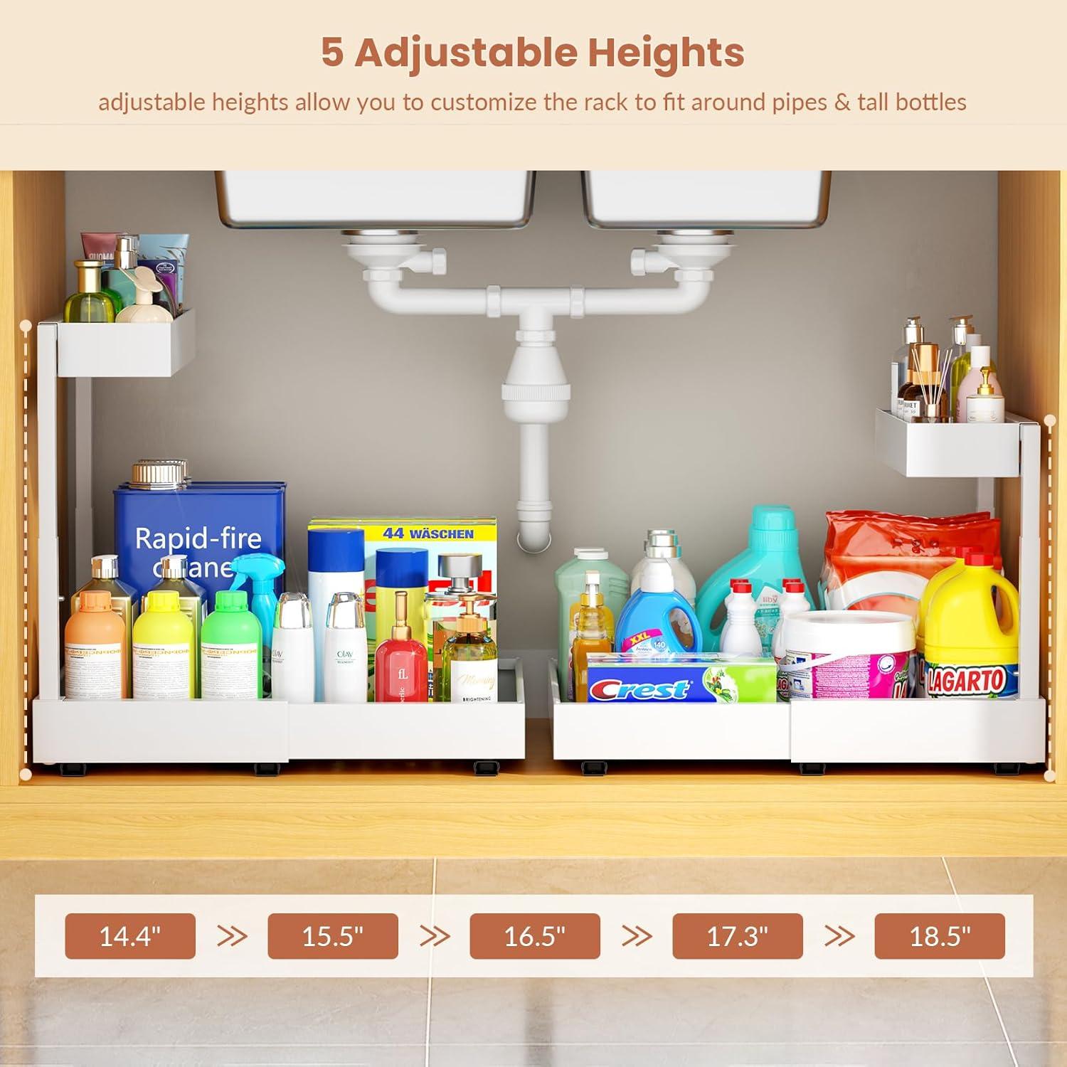 Organizador Expandible Bajo Fregadero Maywise 2 Niveles Blanco