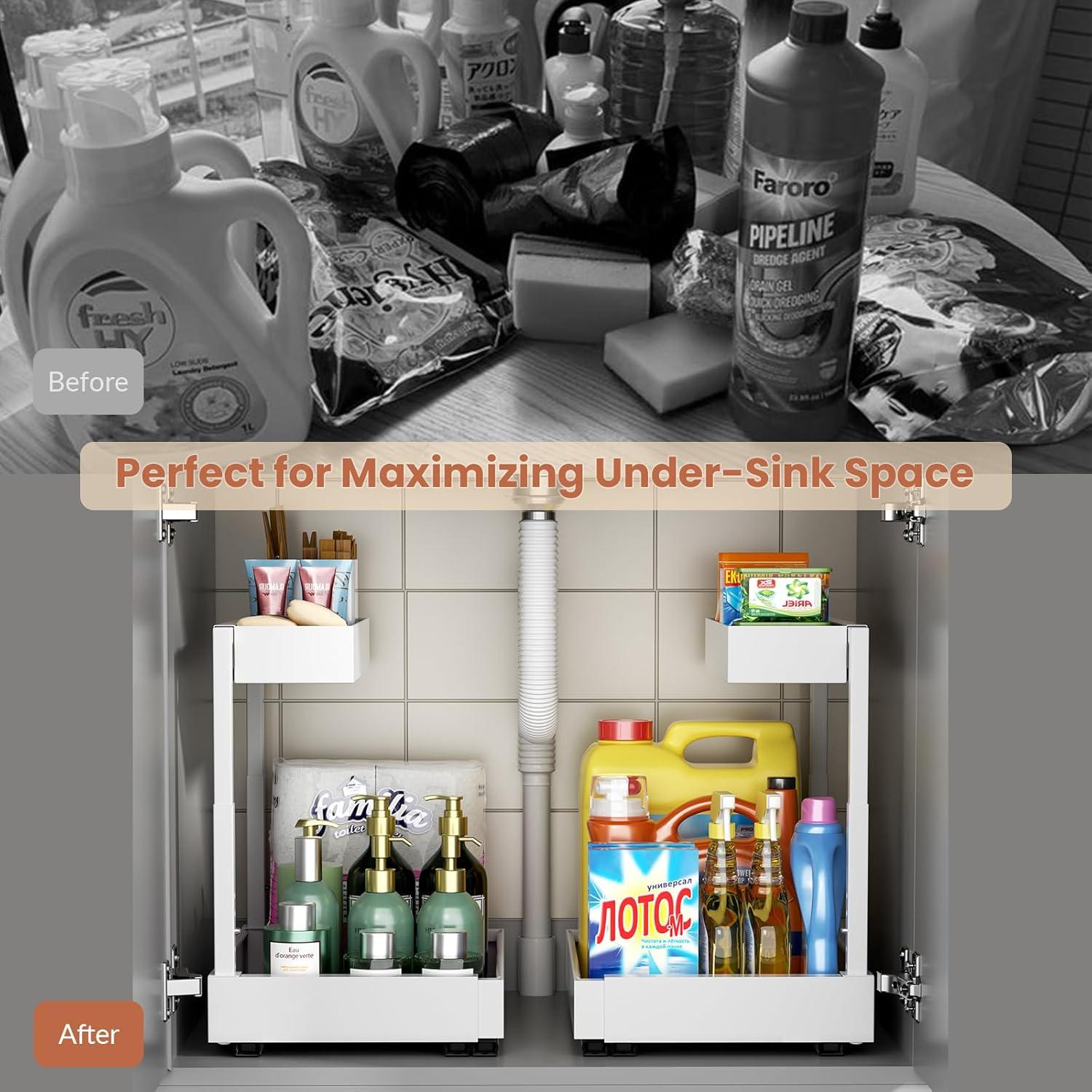 Organizador Expandible Bajo Fregadero Maywise 2 Niveles Blanco