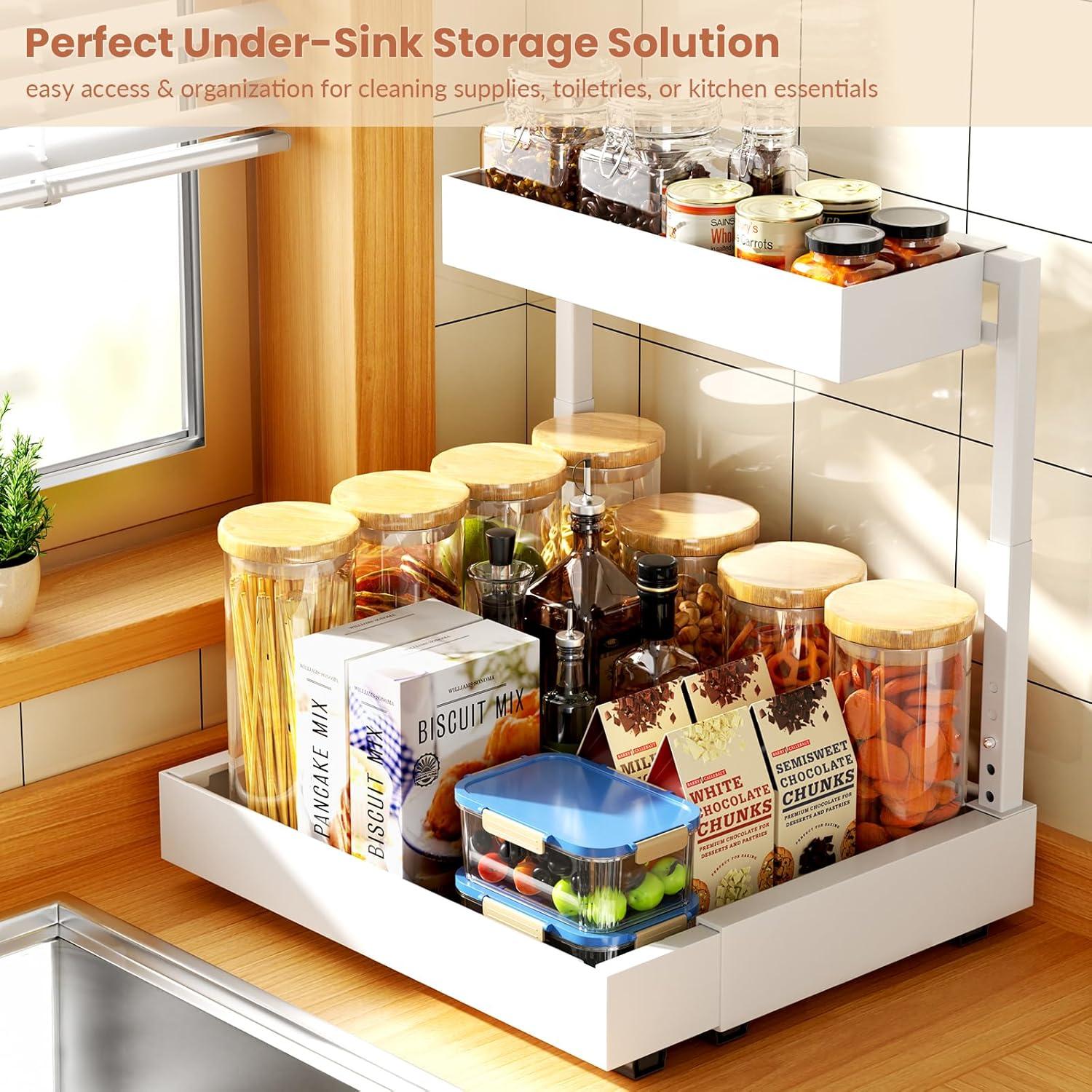 Organizador Expandible Bajo Fregadero Maywise 2 Niveles Blanco