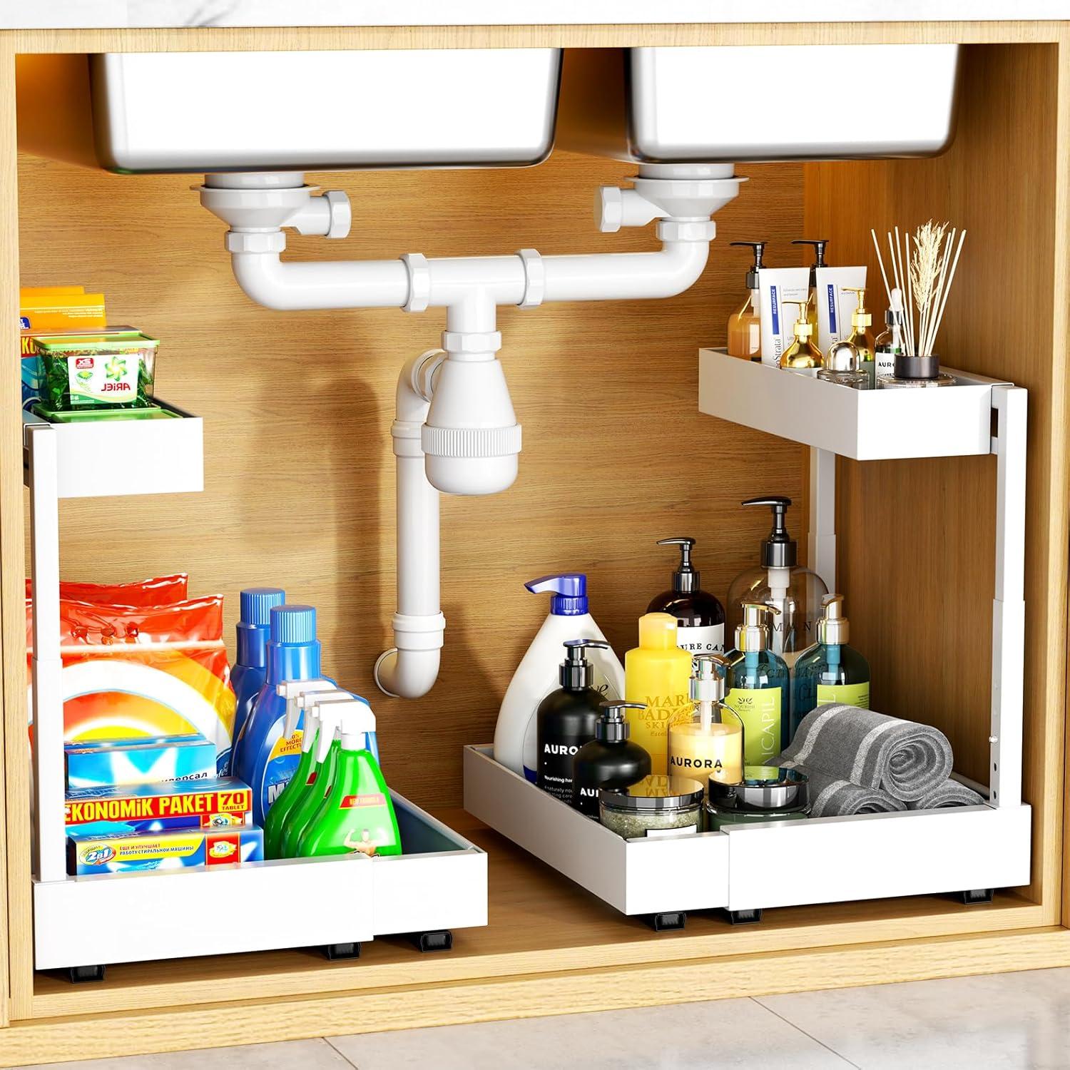 Organizador Expandible Bajo Fregadero Maywise 2 Niveles Blanco