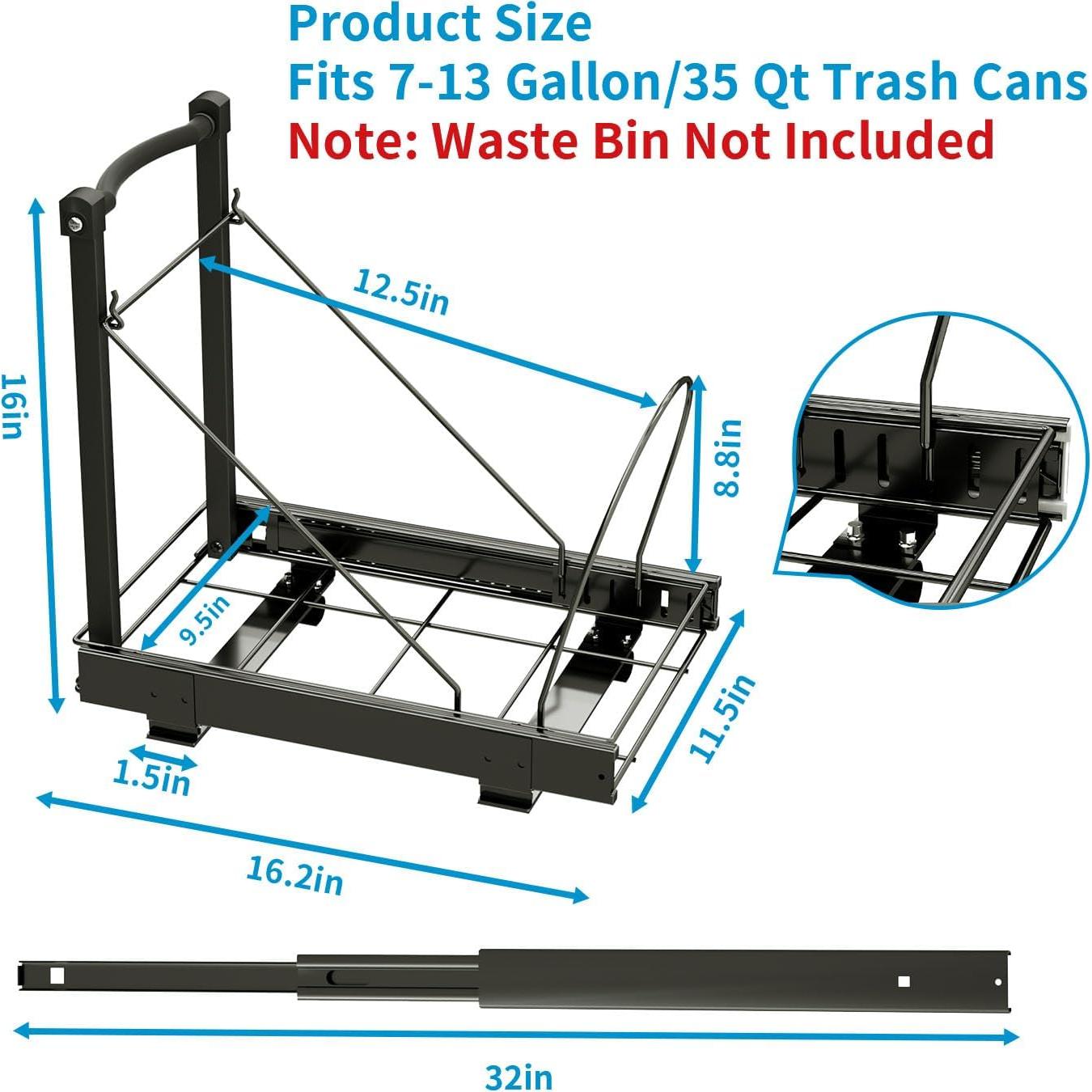 Organizador de Basura Bajo Gabinete Chenthrall 7-13 Galones