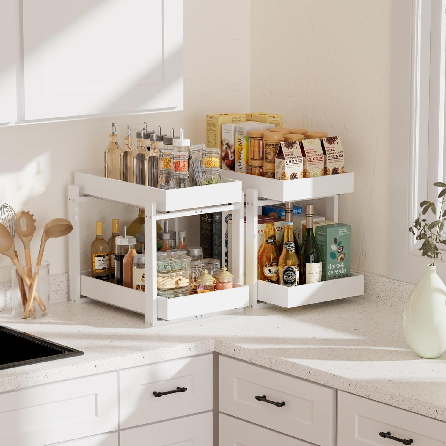 Organizadores de Bajo Fregadero APRTAT - 2 Niveles de Bambú