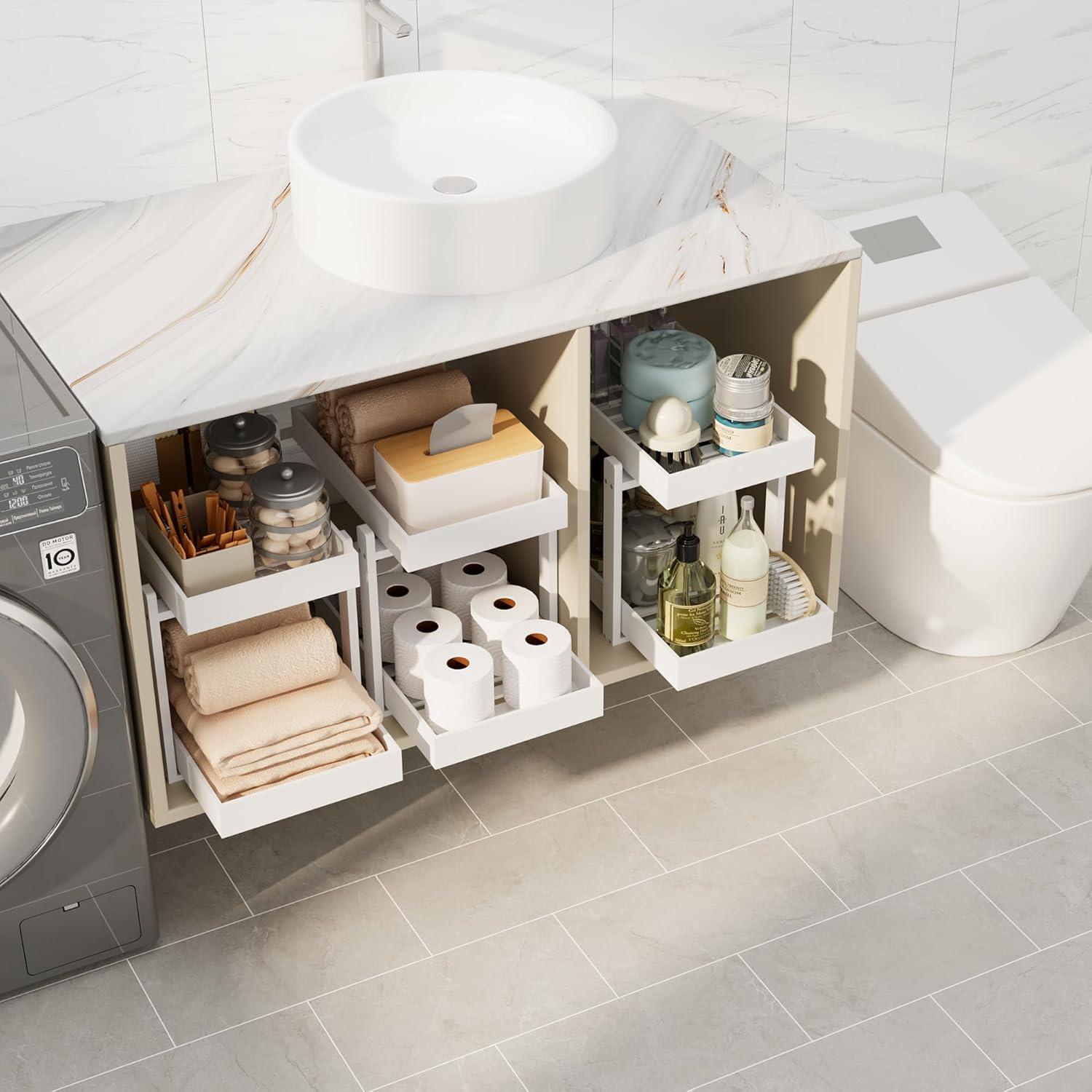 Organizadores de Bajo Fregadero APRTAT - 2 Niveles de Bambú