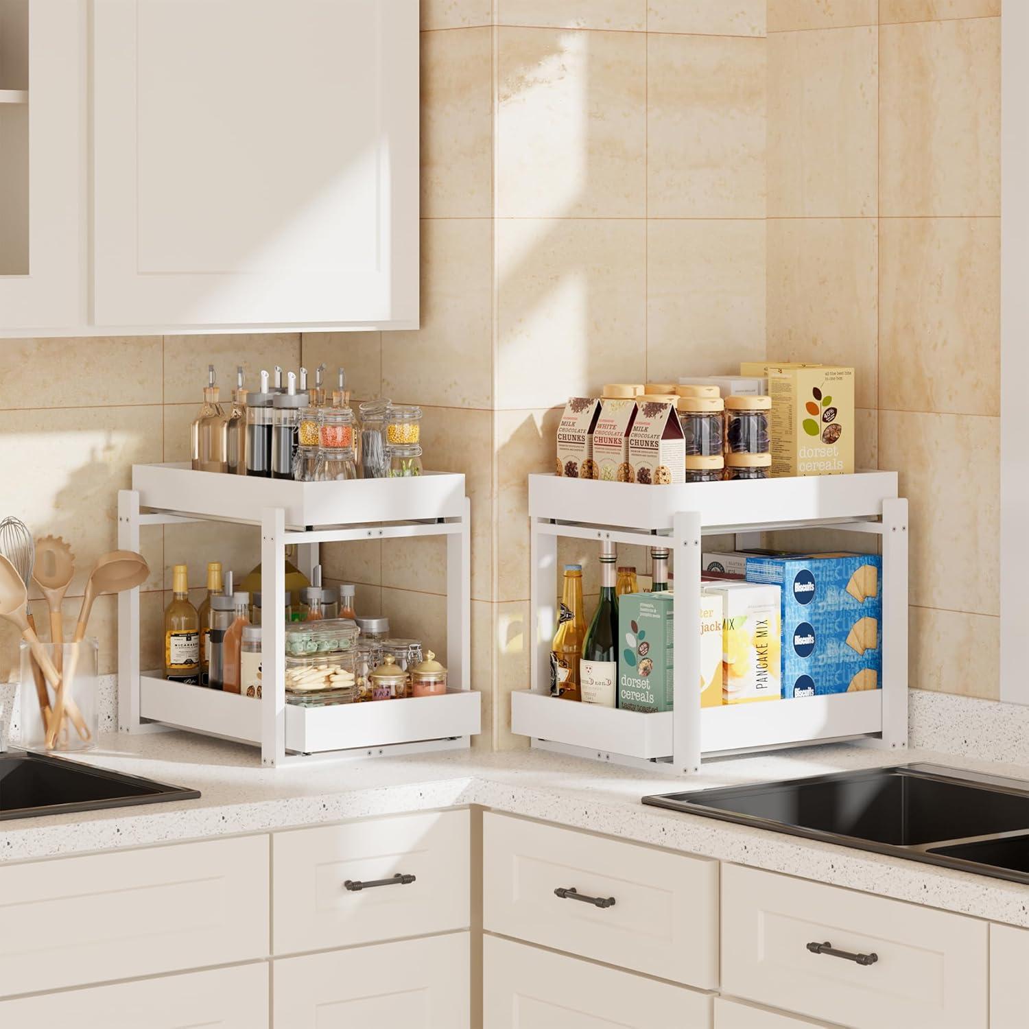 Organizadores de Bajo Fregadero APRTAT - 2 Niveles de Bambú