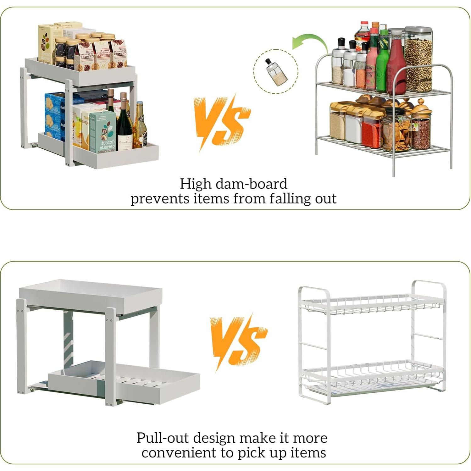 Organizadores de Bajo Fregadero APRTAT - 2 Niveles de Bambú