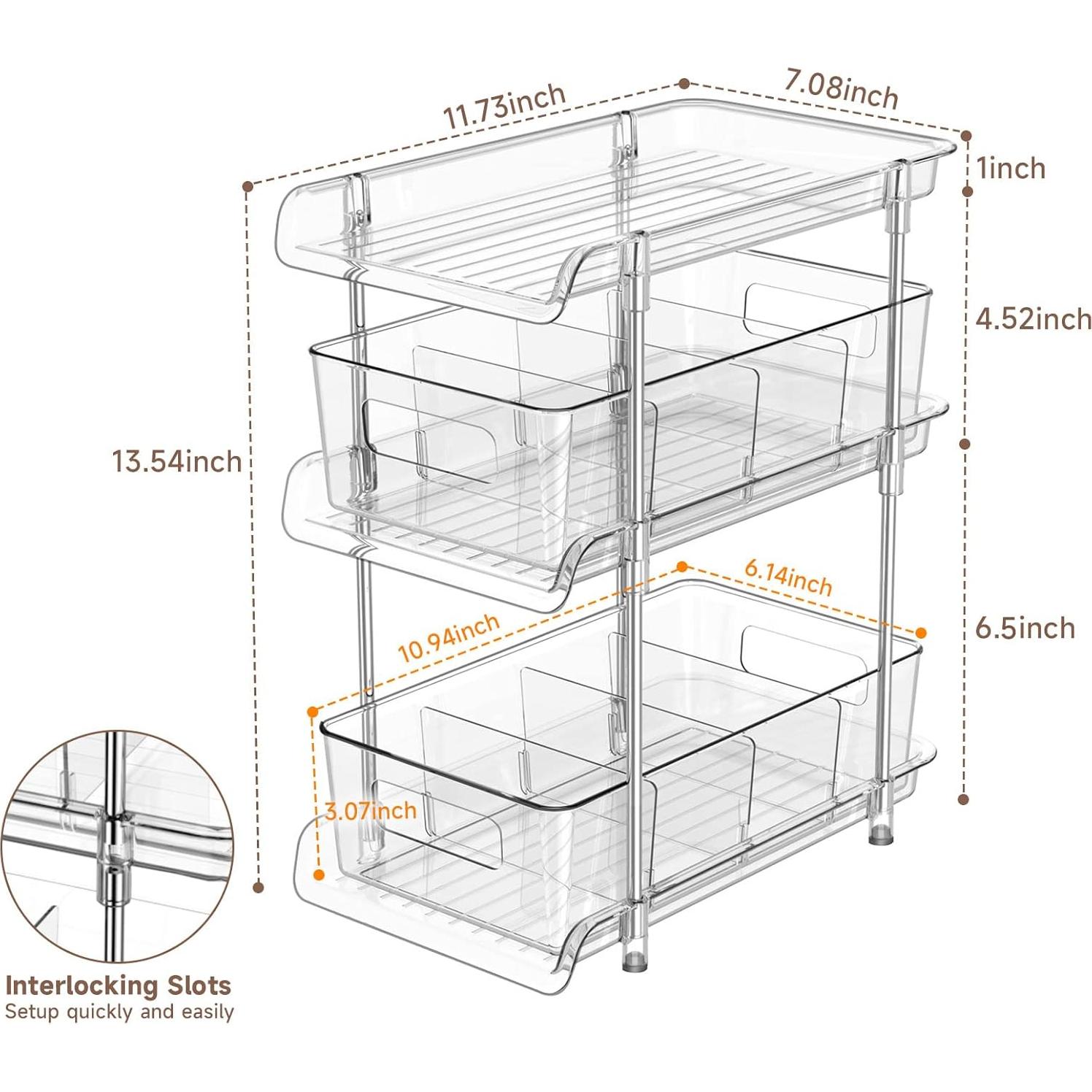 Organizador de Baño XIANKE 3 Niveles Transparente 2 Set