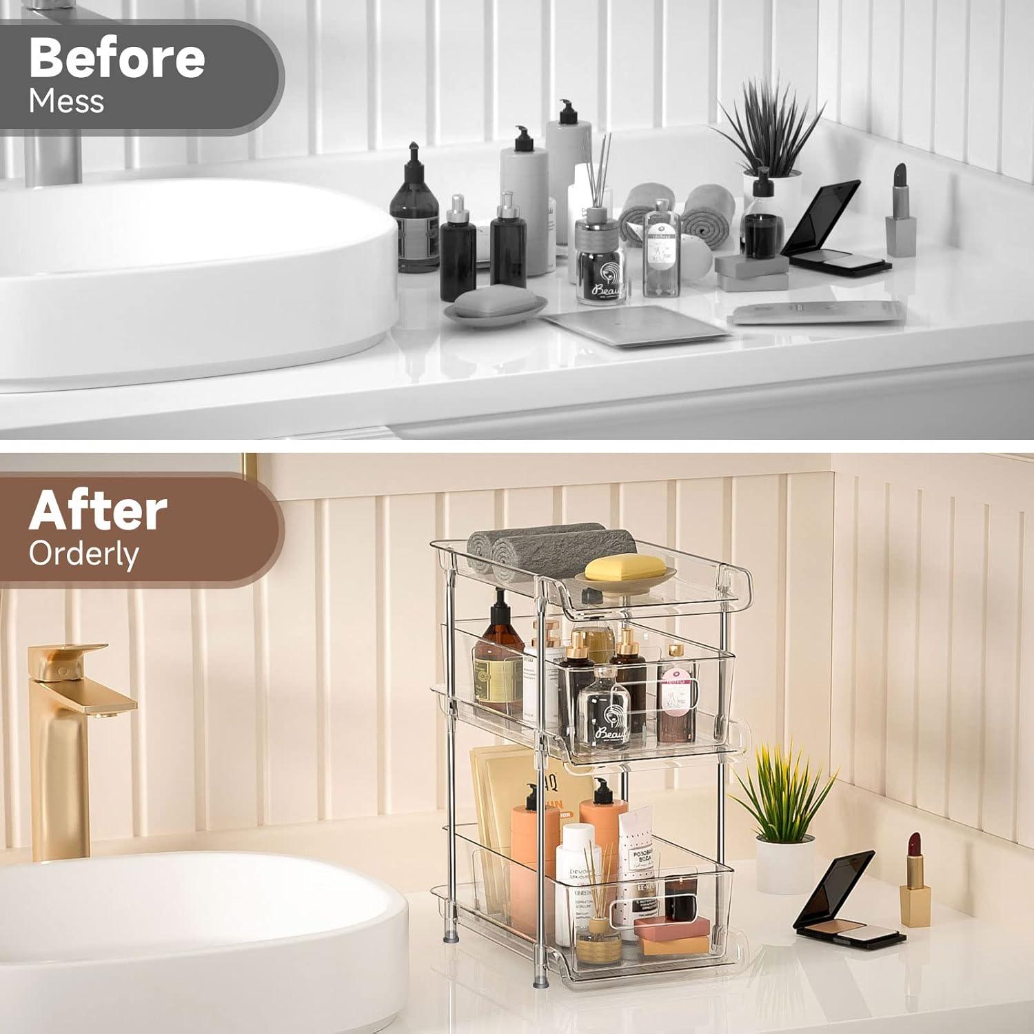 Organizador de Baño XIANKE 3 Niveles Transparente 2 Set