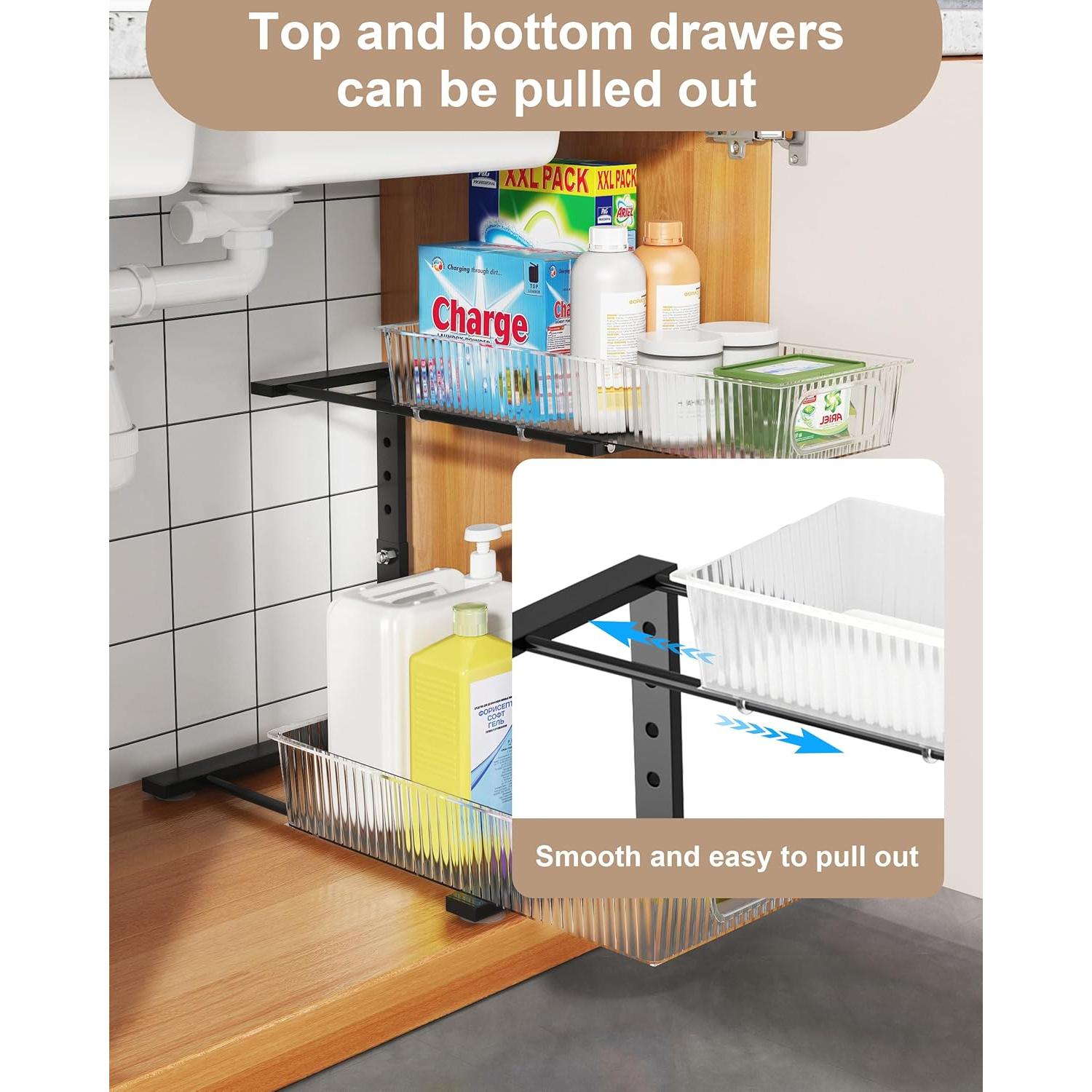 Organizador Bajo Fregadero UMDONX 2-Pack Ajustable 5 Niveles