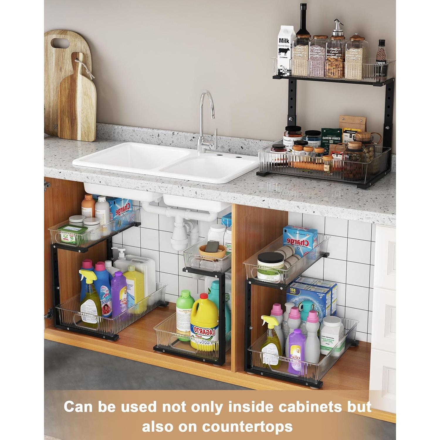 Organizador Bajo Fregadero UMDONX 2-Pack Ajustable 5 Niveles