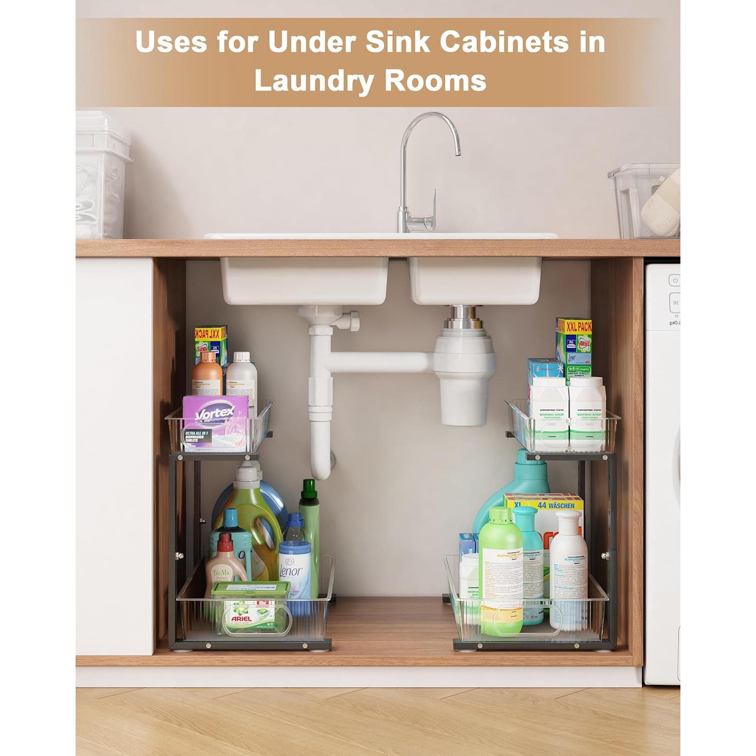 Organizador Bajo Fregadero UMDONX 2-Pack Ajustable 5 Niveles