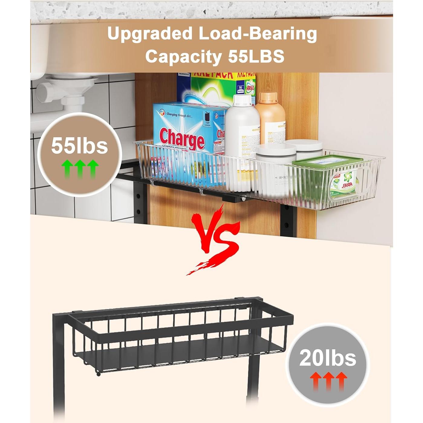 Organizador Bajo Fregadero UMDONX 2-Pack Ajustable 5 Niveles