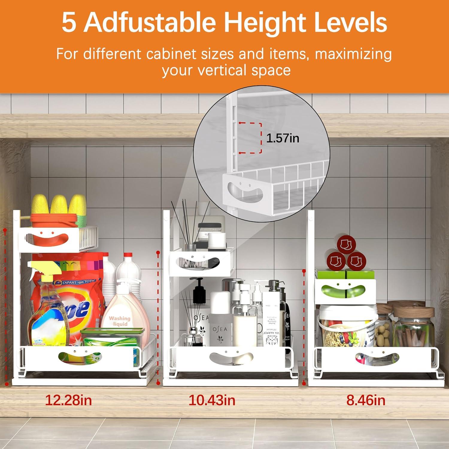 Organizador Bajo Fregadero Uninol Blanco 2 Niveles Ajustable