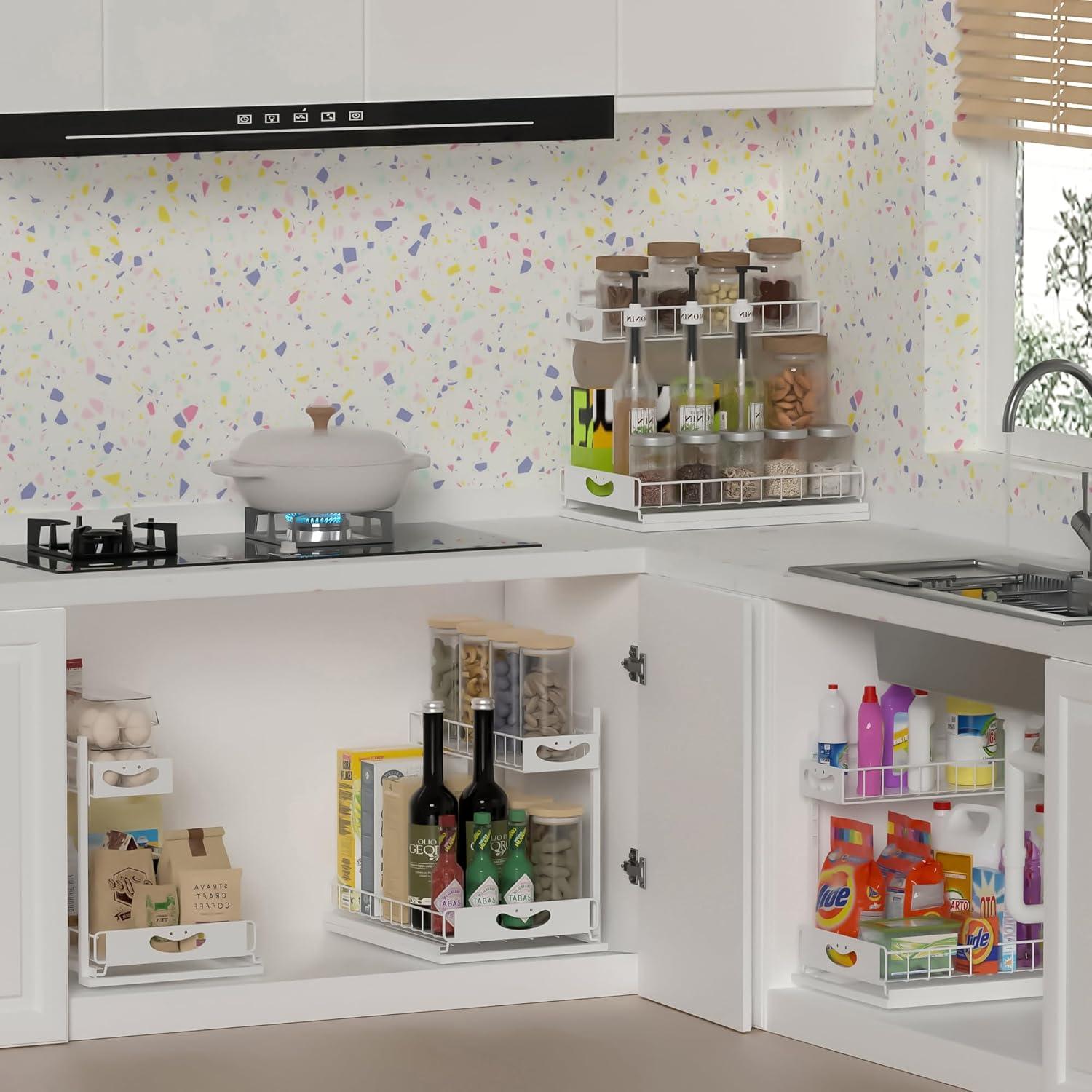 Organizador Bajo Fregadero Uninol Blanco 2 Niveles Ajustable