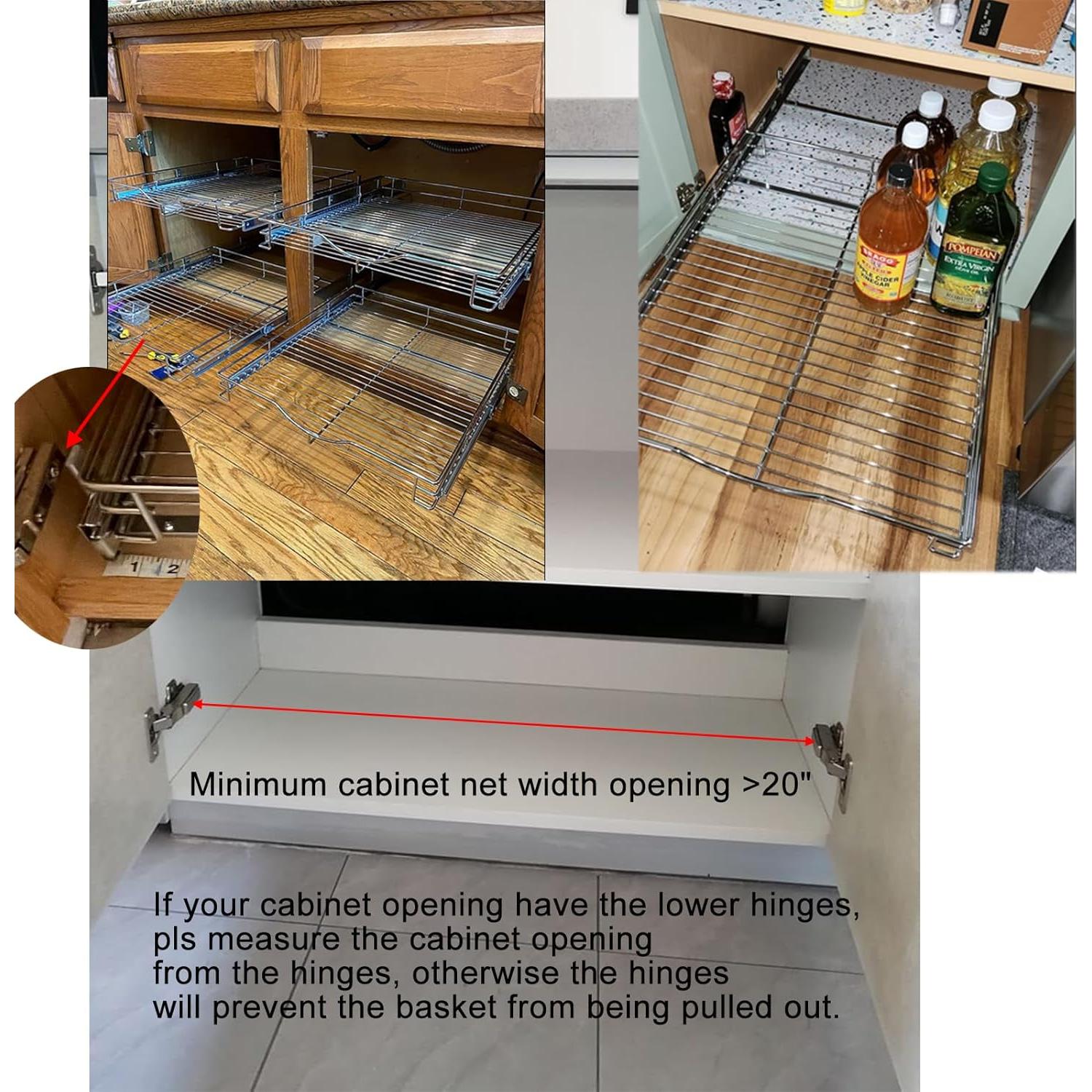 Organizador Extraíble DINDON 20" x 18" Cromado para Gabinete