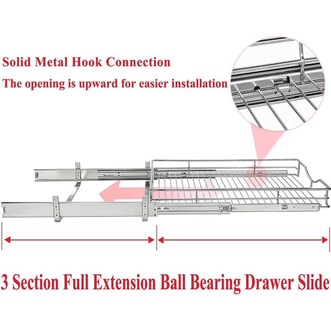 Organizador Extraíble DINDON 20" x 18" Cromado para Gabinete