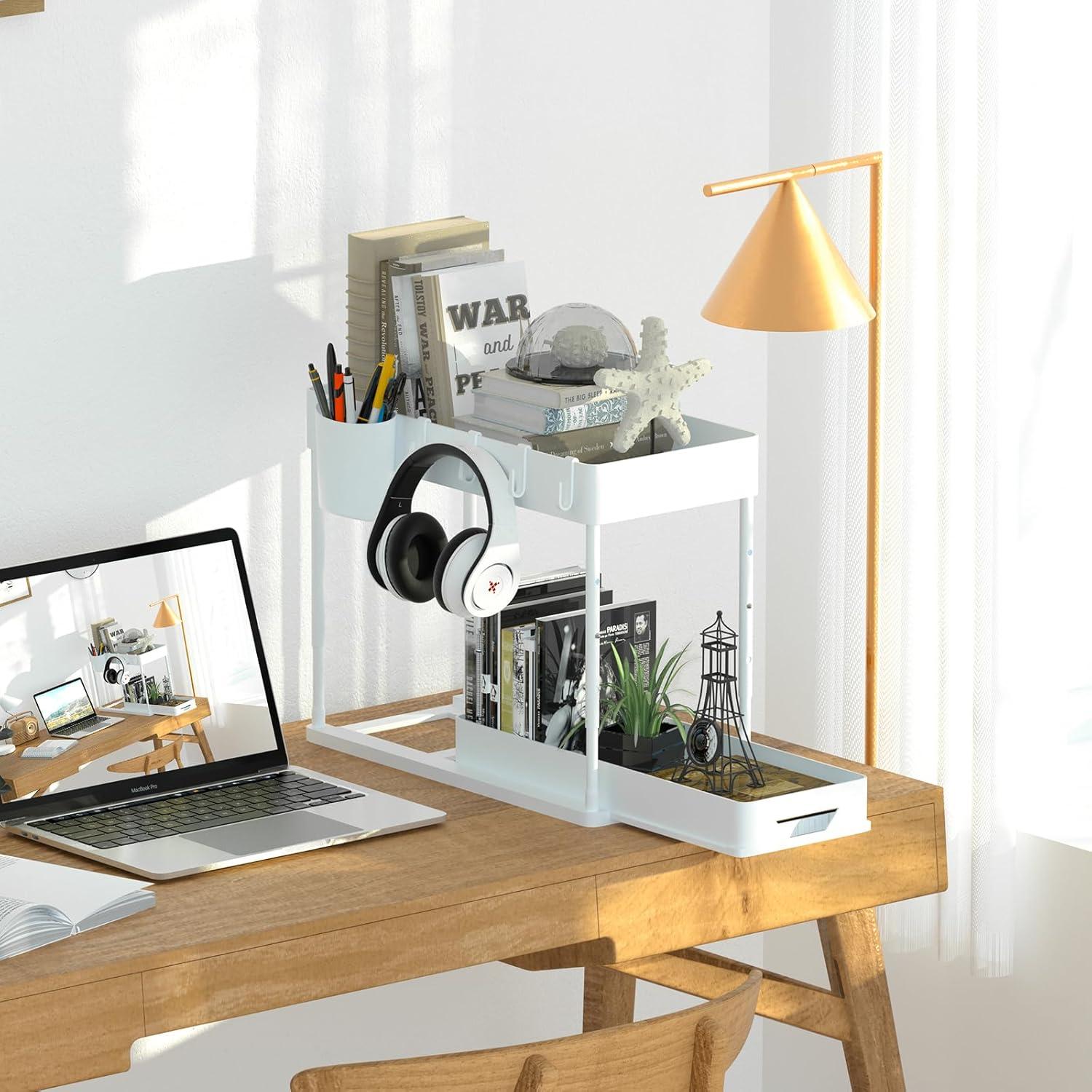 Organizador Bajo Fregadero HI NINGER 2 Niveles Ajustable Blanco