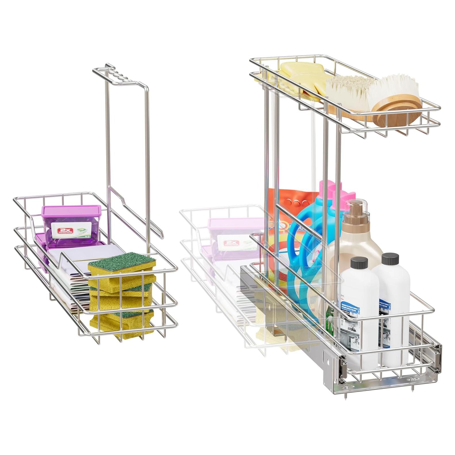 Organizador Deslizante STORKING 2 Niveles Cromado 28x46 cm