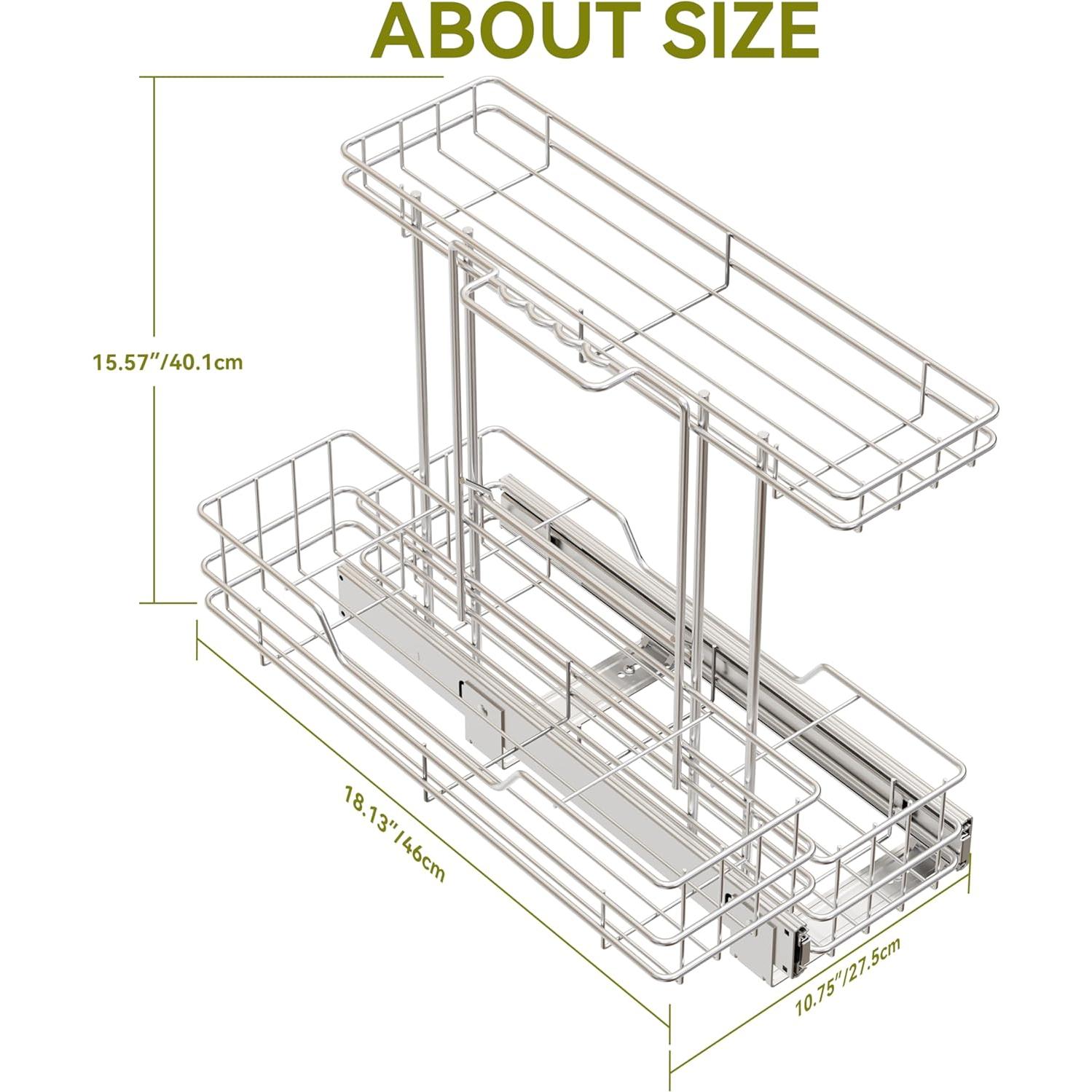 Organizador Deslizante STORKING 2 Niveles Cromado 28x46 cm