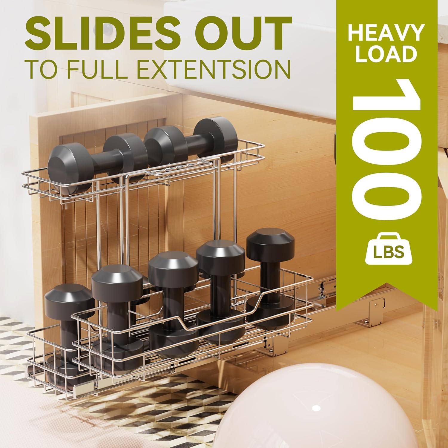 Organizador Deslizante STORKING 2 Niveles Cromado 28x46 cm