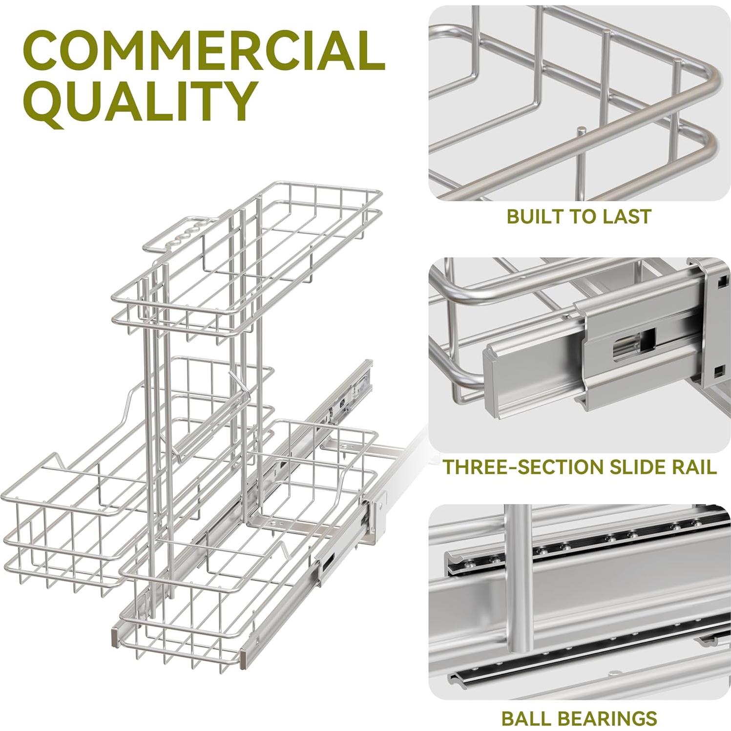 Organizador Deslizante STORKING 2 Niveles Cromado 28x46 cm